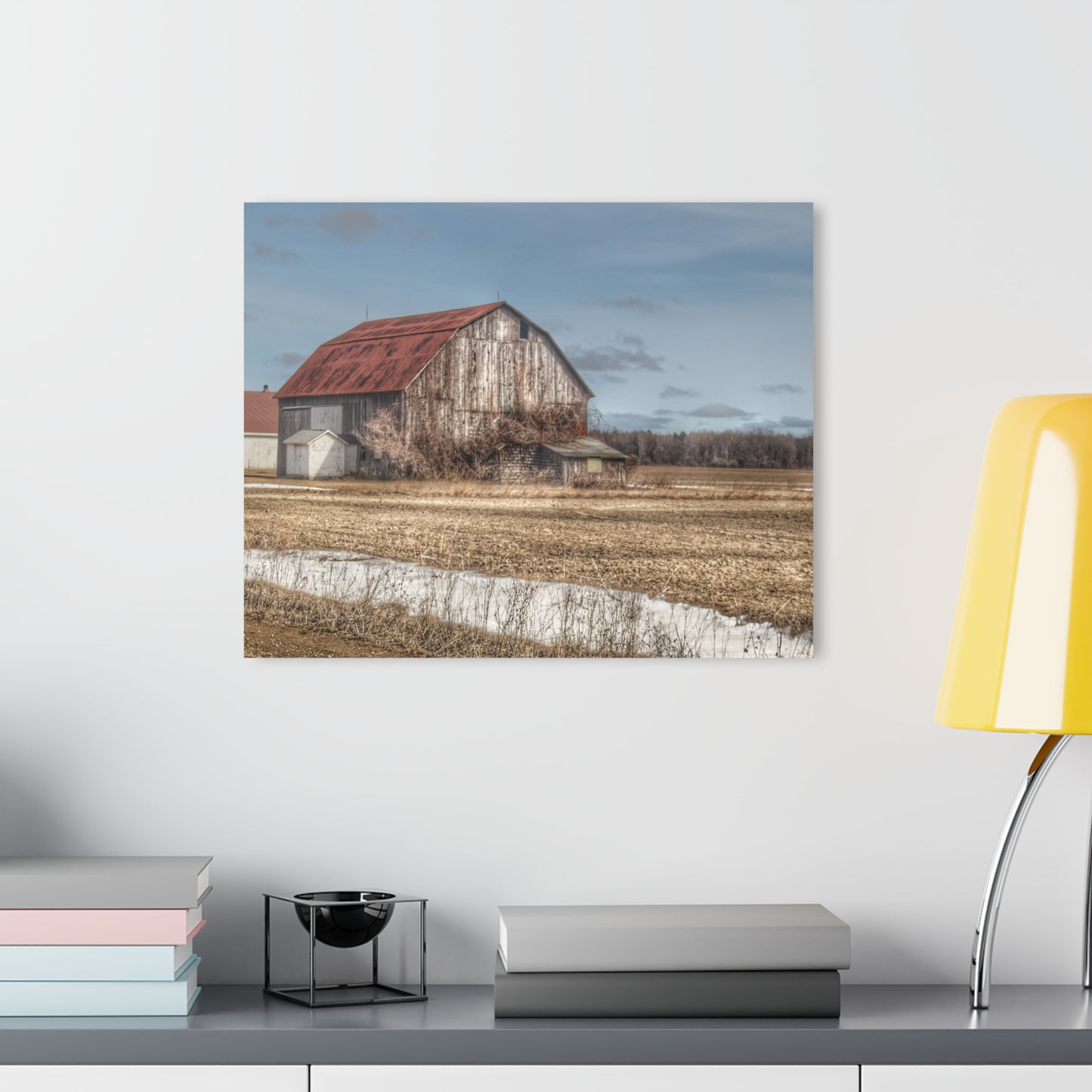 U R There Photography South Church Road Rusty Red Rustic Farmhouse Acrylic Wall Print