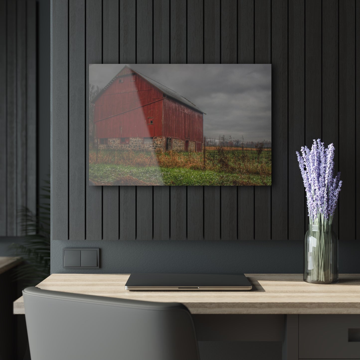 U R There Photography Bowers Road Red III Rustic Farmhouse Acrylic Wall Print
