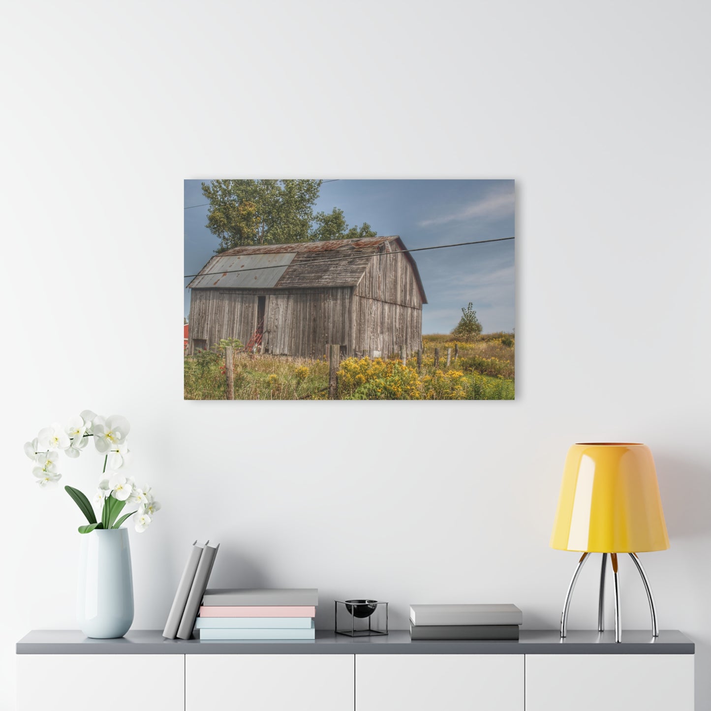 U R There Photography Schott Road Grey I Rustic Farmhouse Acrylic Wall Print