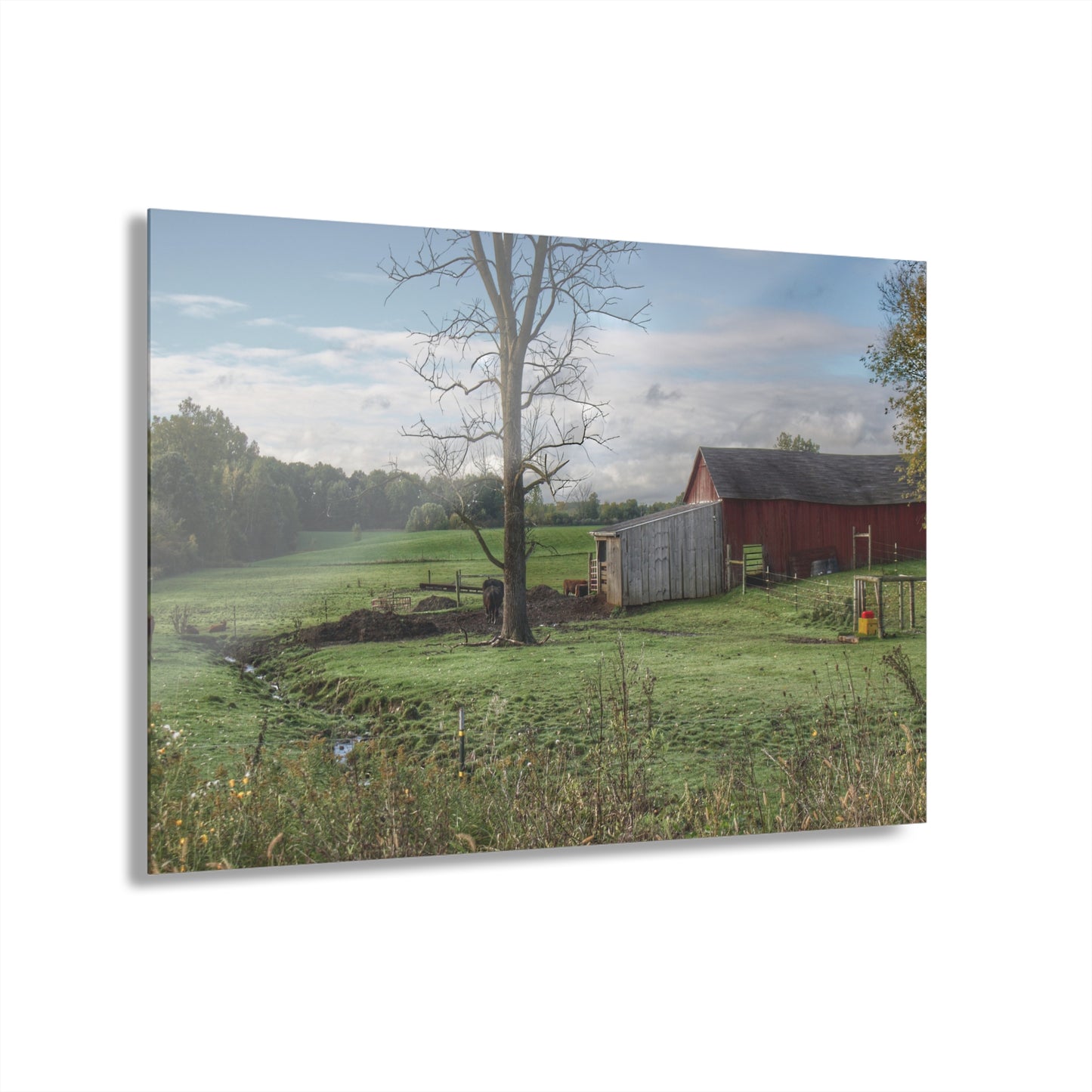U R There Photography West Oregon Road Hidden Red III Rustic Farmhouse Acrylic Wall Print