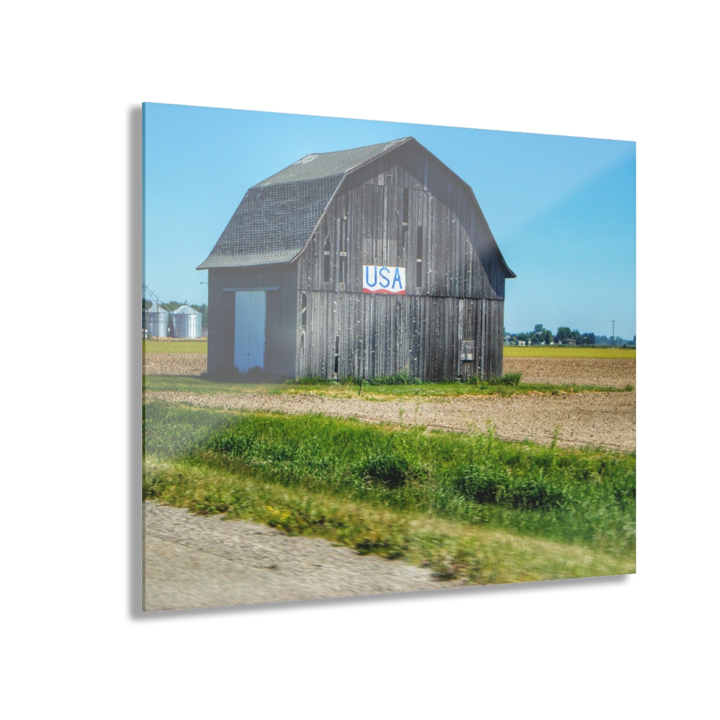 U R There Photography Unionville M-25 USA Grey Rustic Farmhouse Acrylic Wall Print