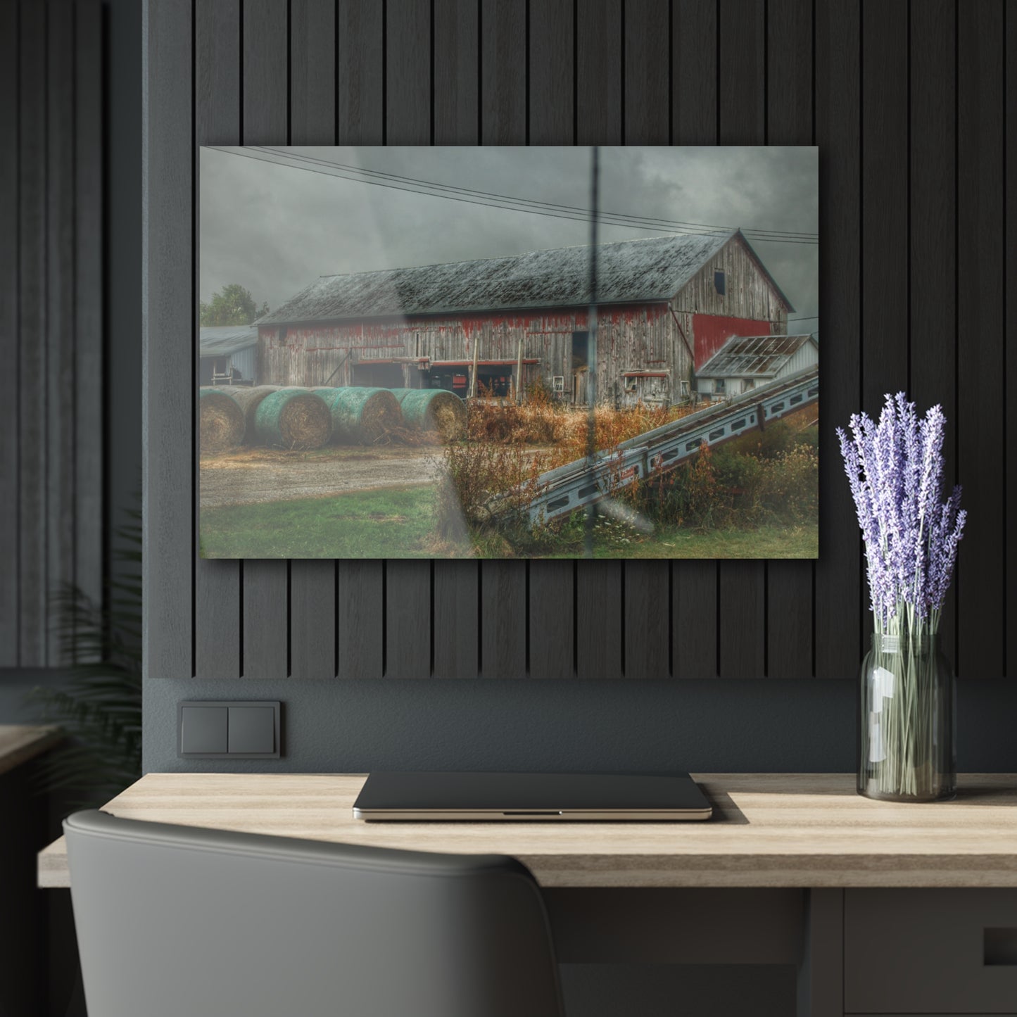U R There Photography Richville Road Grey I Rustic Farmhouse Acrylic Wall Print