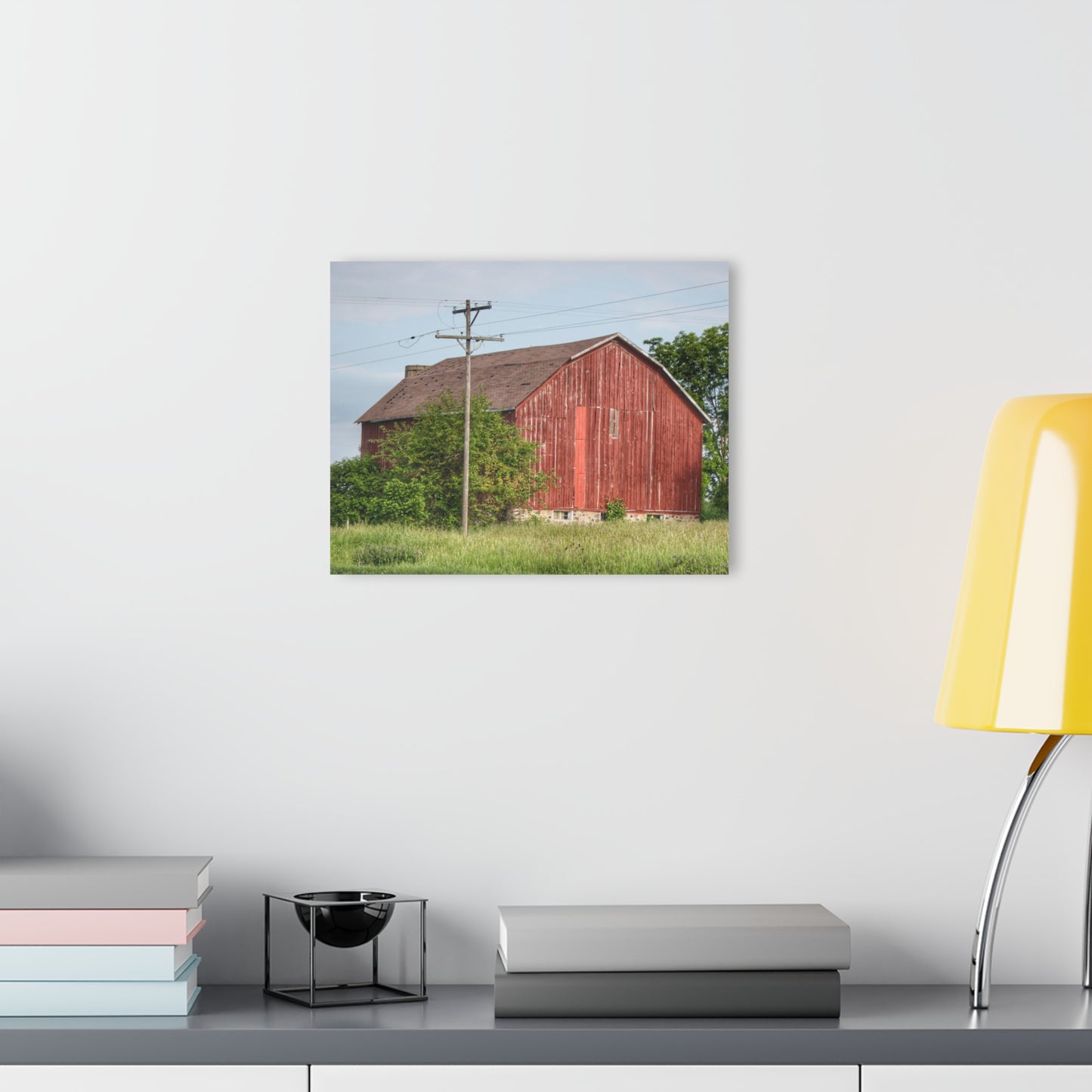 U R There Photography Armstrong Road Red I Rustic Farmhouse Acrylic Wall Print
