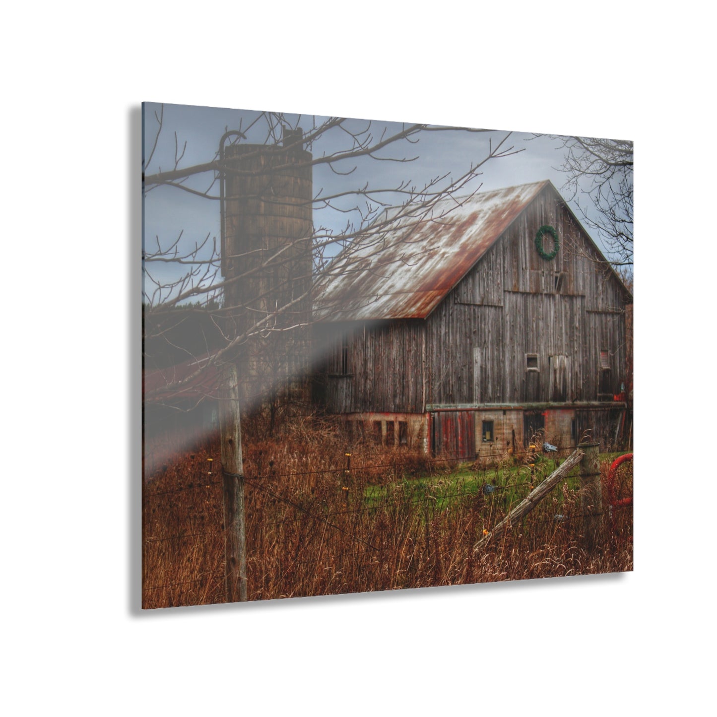 U R There Photography Churchill Christmas Barn II Rustic Farmhouse Acrylic Wall Print