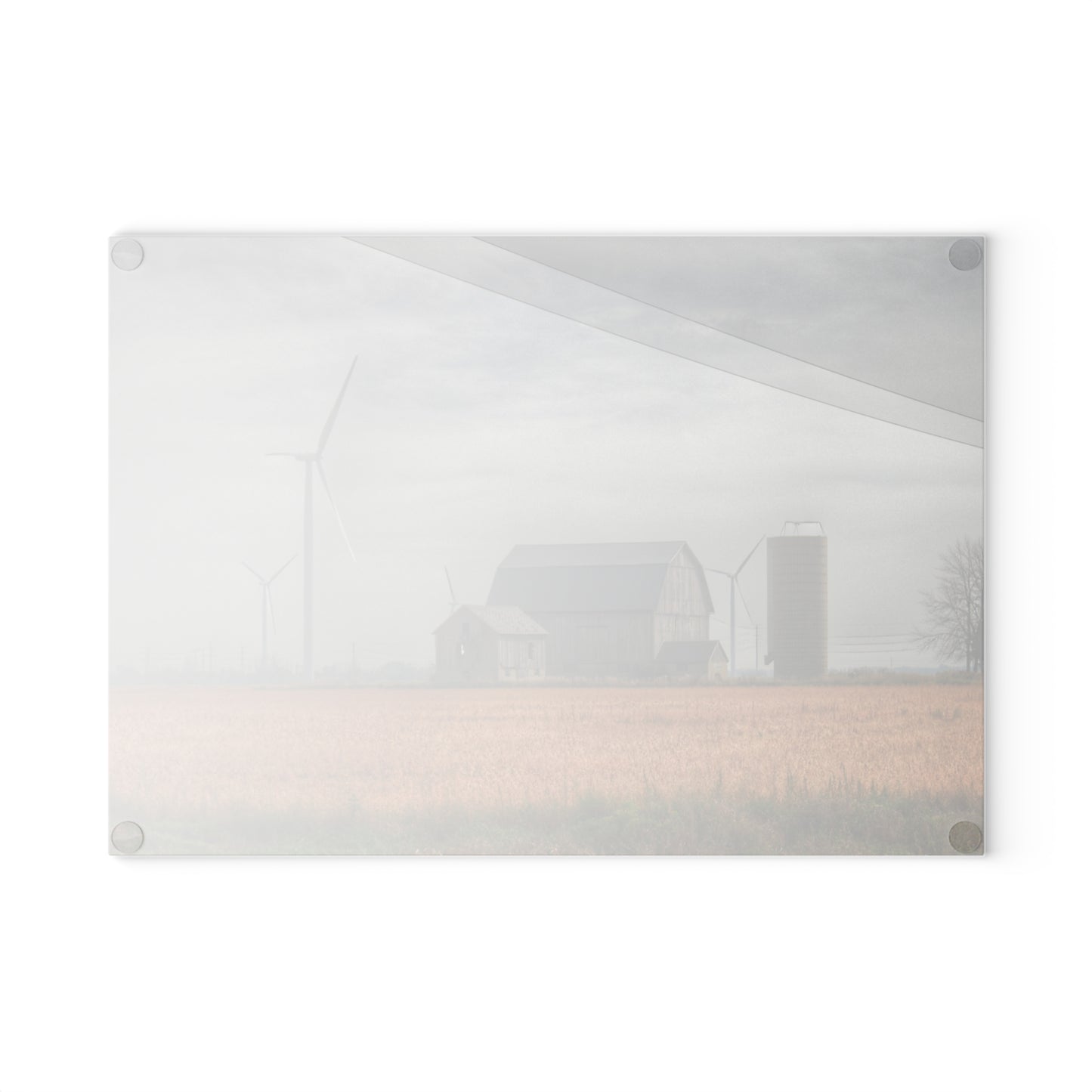 U R There Photography Pinabog Greys Rustic Farmhouse Tempered-Glass Cutting Board