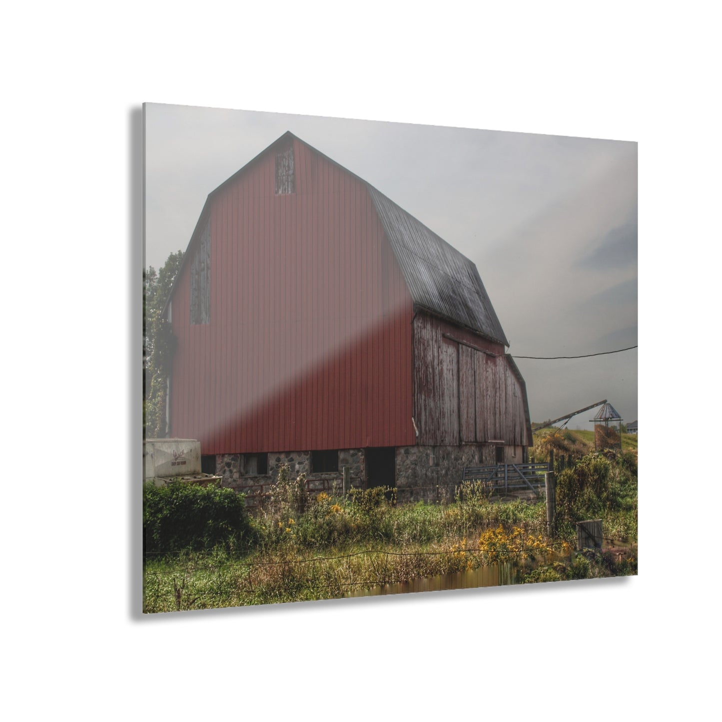 U R There Photography Roadside Stone Red Rustic Farmhouse Acrylic Wall Print