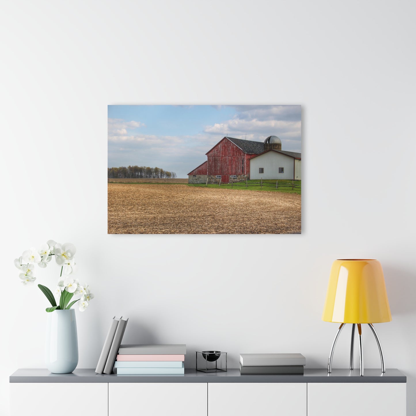 U R There Photography Cedar Creek Road Saltbox Red Rustic Farmhouse Acrylic Wall Print
