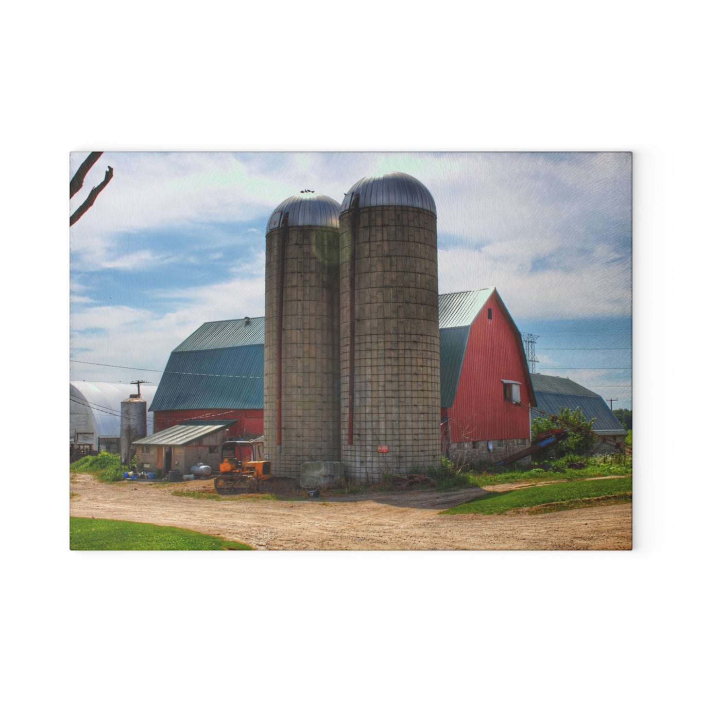 U R There Photography South Washburn Red Rustic Farmhouse Tempered-Glass Cutting Board