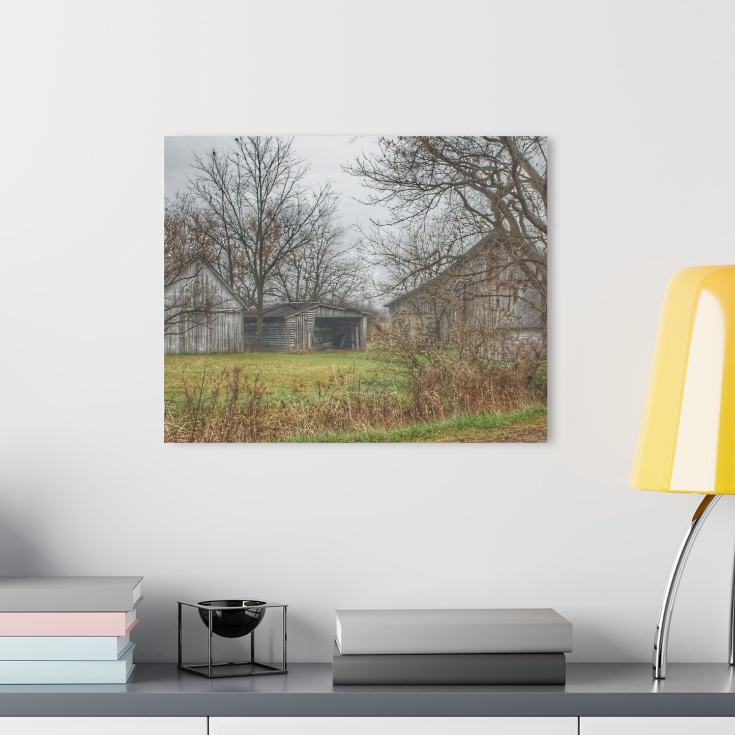 U R There Photography Bowers Road Greys IV Rustic Farmhouse Acrylic Wall Print