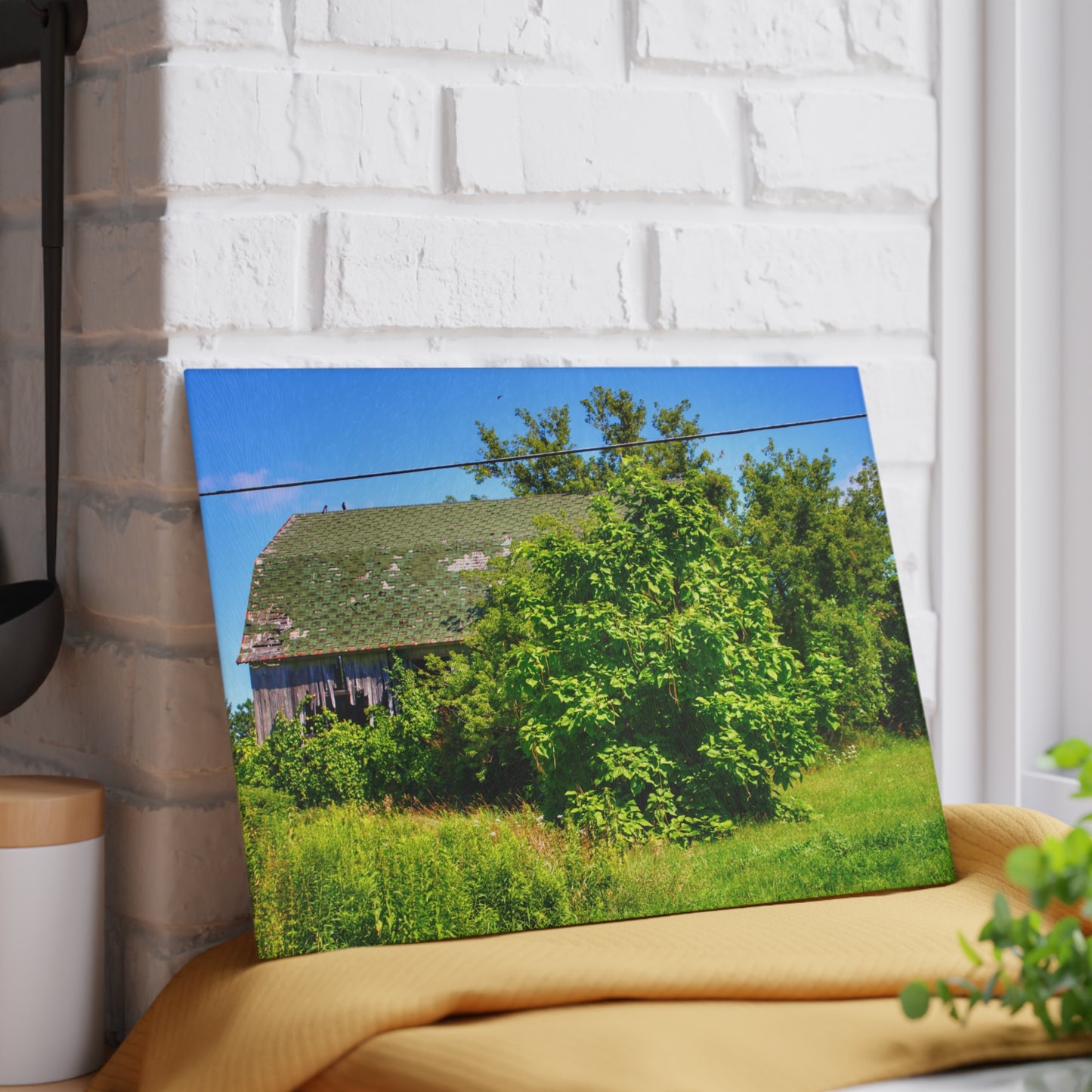U R There Photography Hidden Grey of Hunters Creek Rustic Farmhouse Tempered-Glass Cutting Board