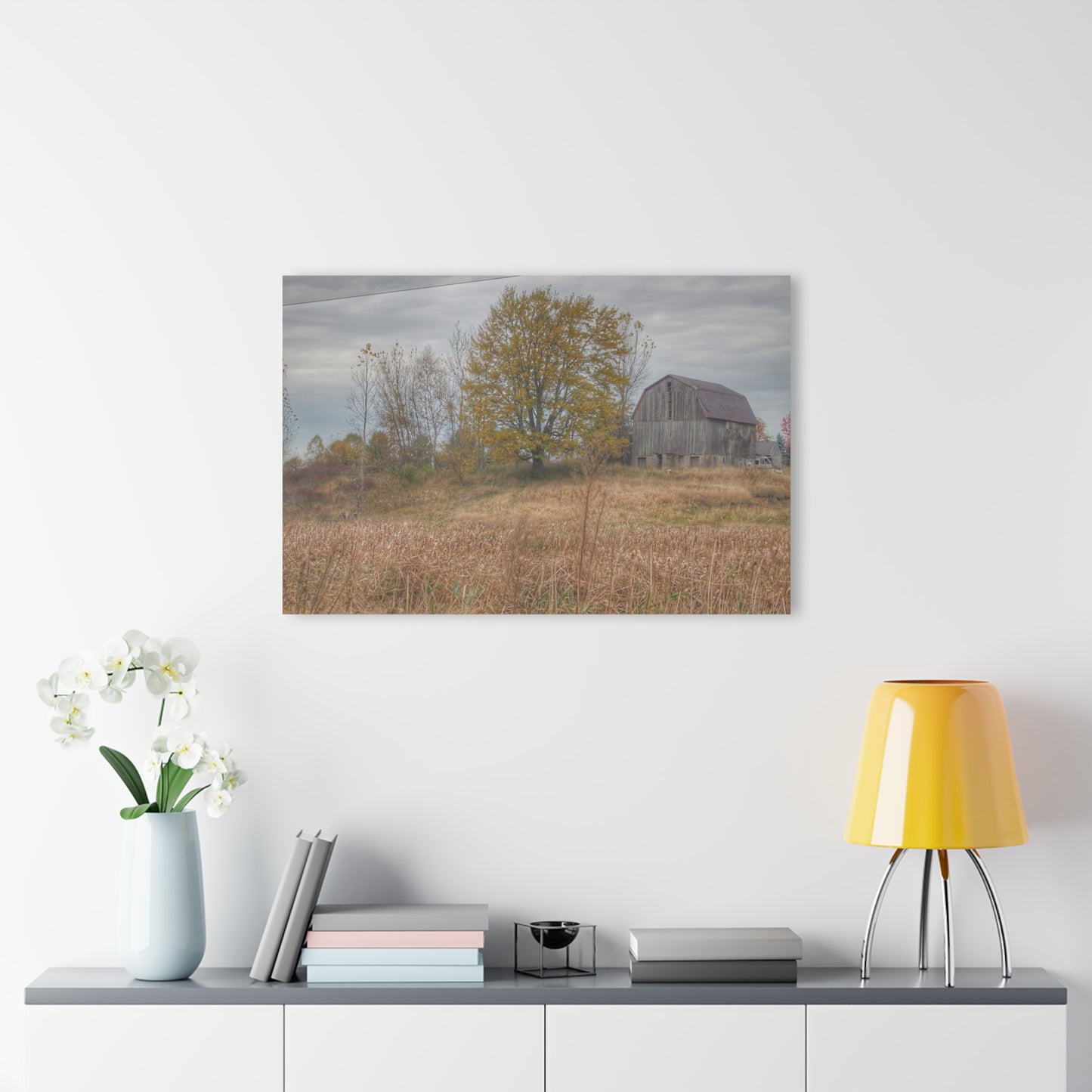 U R There Photography Swaffer Road Hilltop Grey Rustic Farmhouse Acrylic Wall Print