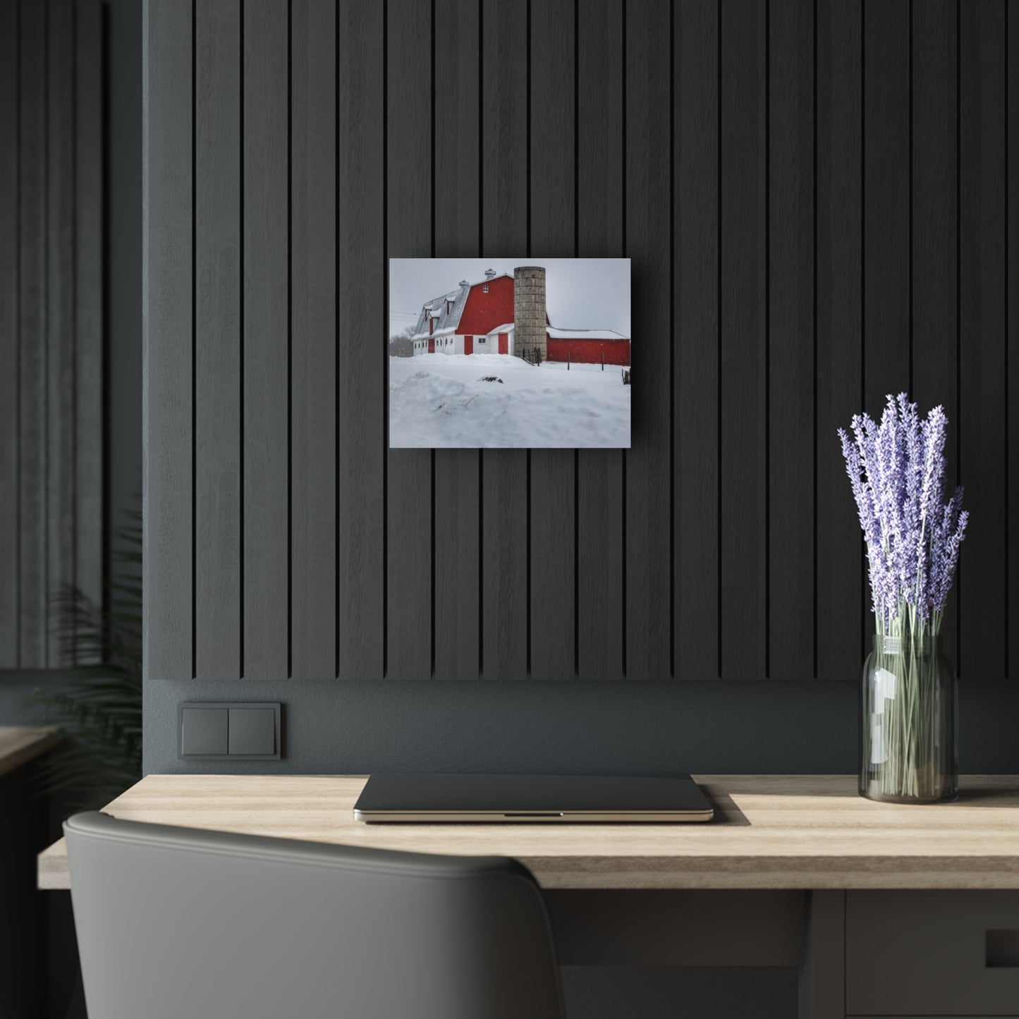 U R There Photography South Elba Block Red Rustic Farmhouse Acrylic Wall Print