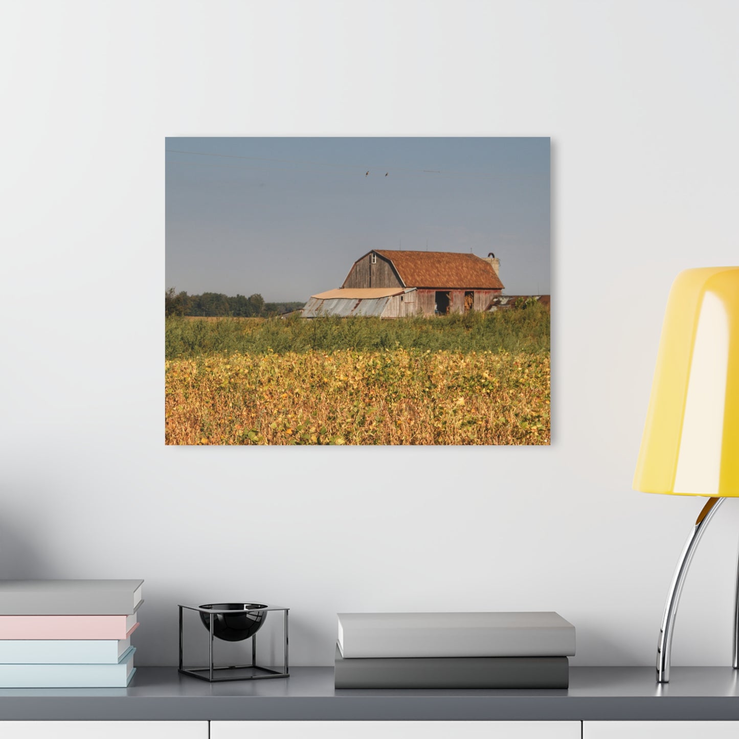 U R There Photography Slattery Road Saltbox Grey Rustic Farmhouse Acrylic Wall Print