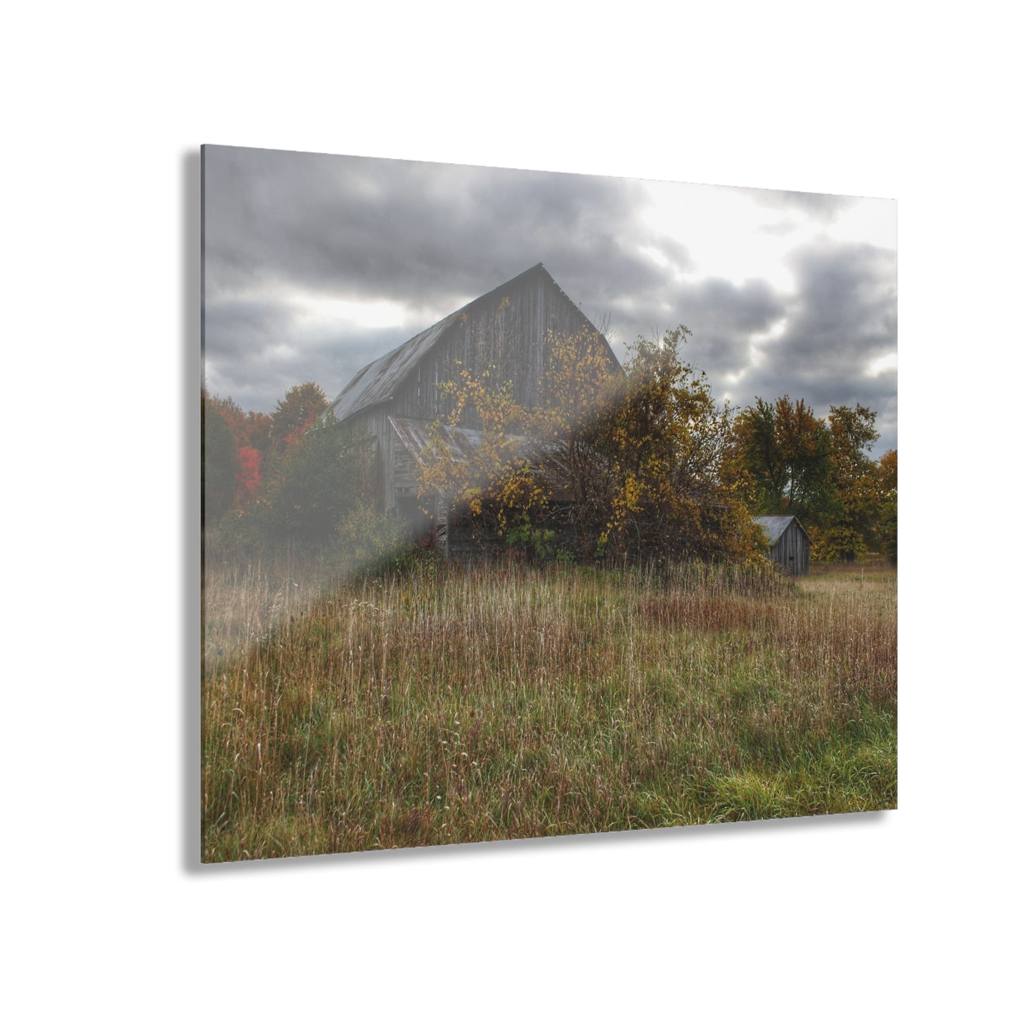 U R There Photography Church Road Grey V Rustic Farmhouse Acrylic Wall Print