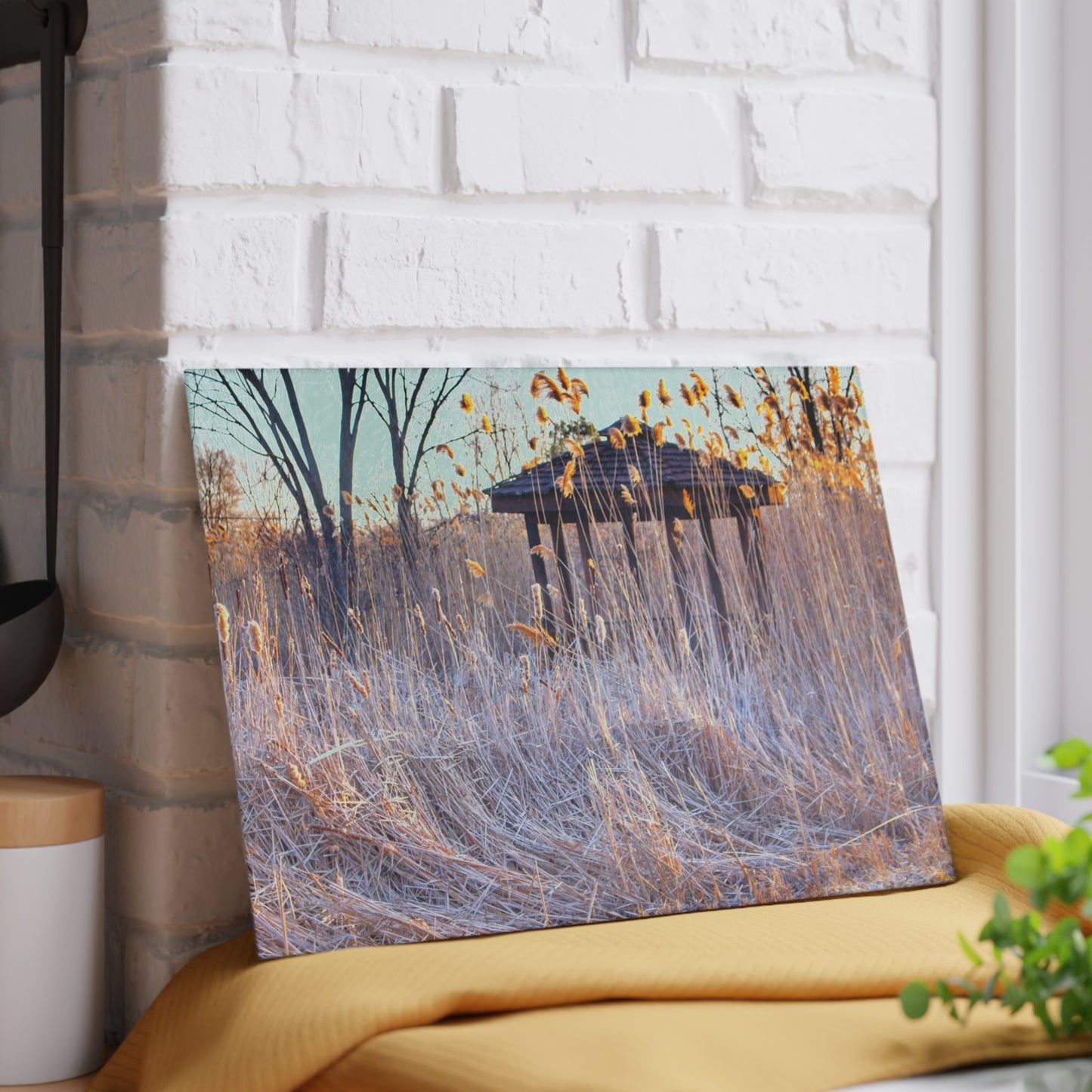 U R There Photography Haines Hidden Gazebo Rustic Farmhouse Tempered-Glass Cutting Board