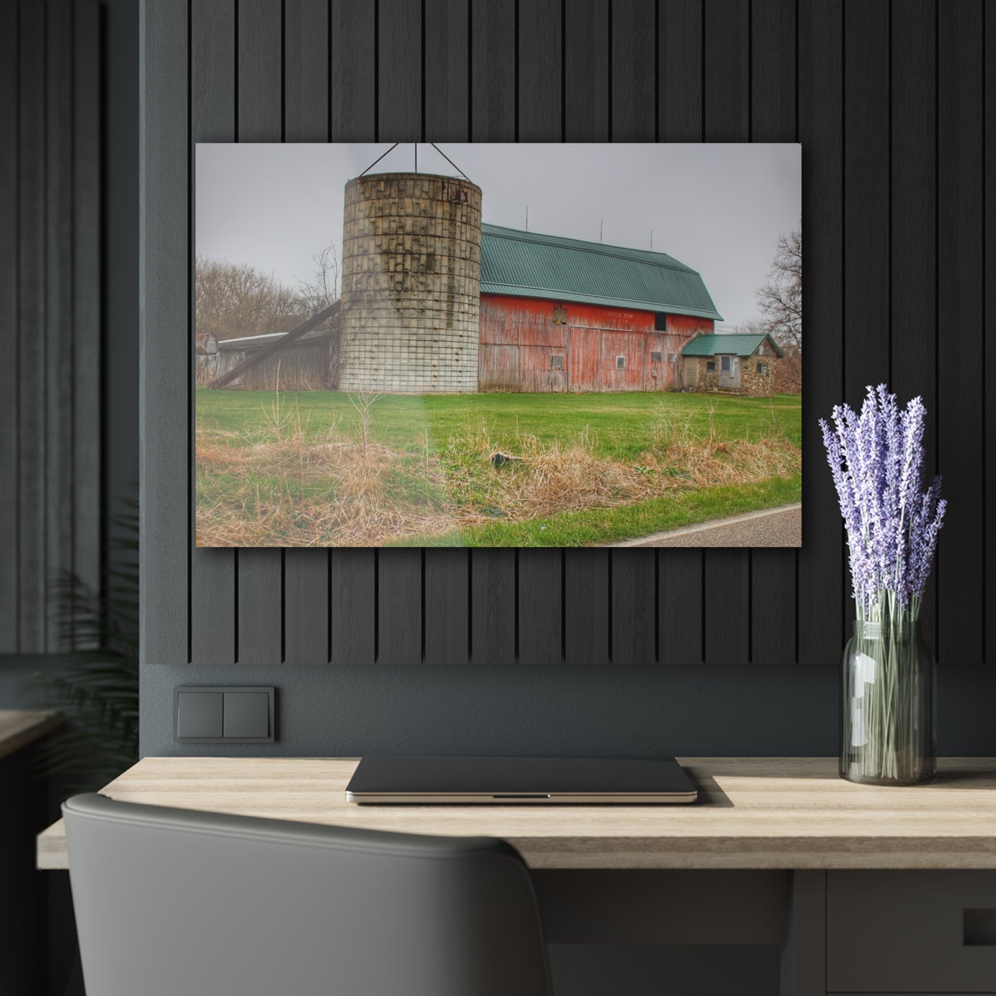 U R There Photography Plumb Creek Road Red I Rustic Farmhouse Acrylic Wall Print