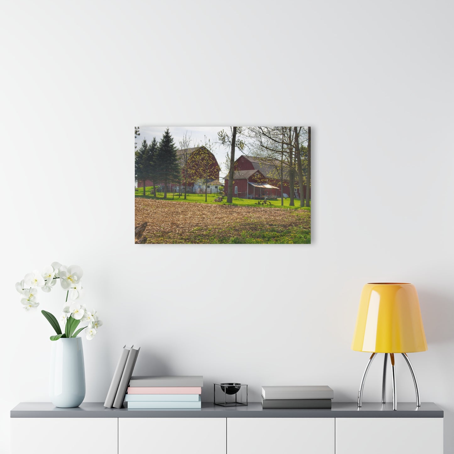 U R There Photography Bishop Road Reds III Rustic Farmhouse Acrylic Wall Print