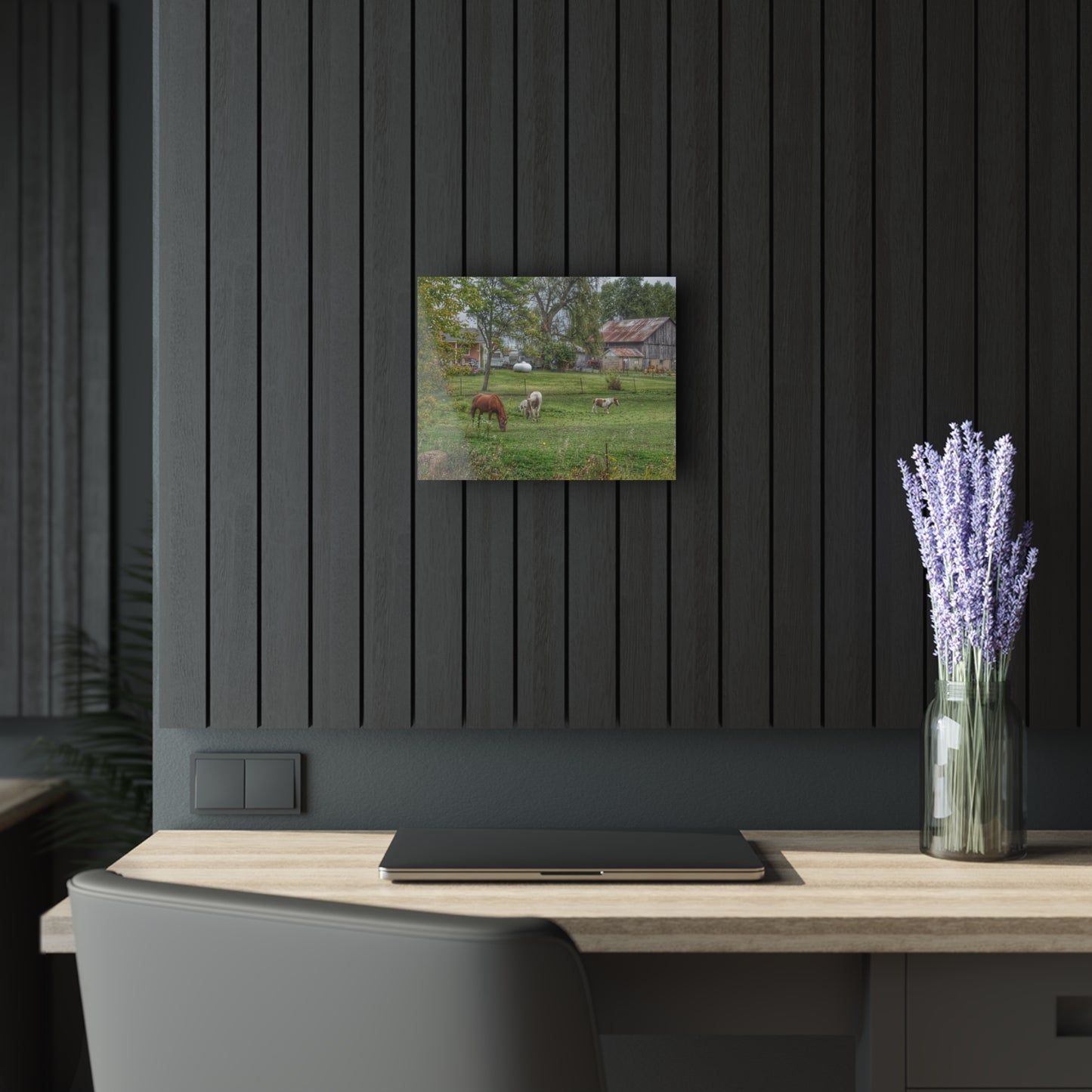 U R There Photography Front Yard Ponies Rustic Farmhouse Acrylic Wall Print