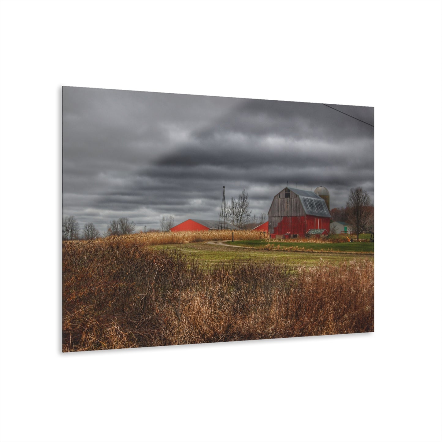 U R There Photography Slattery Road Grey Rustic Farmhouse Acrylic Wall Print