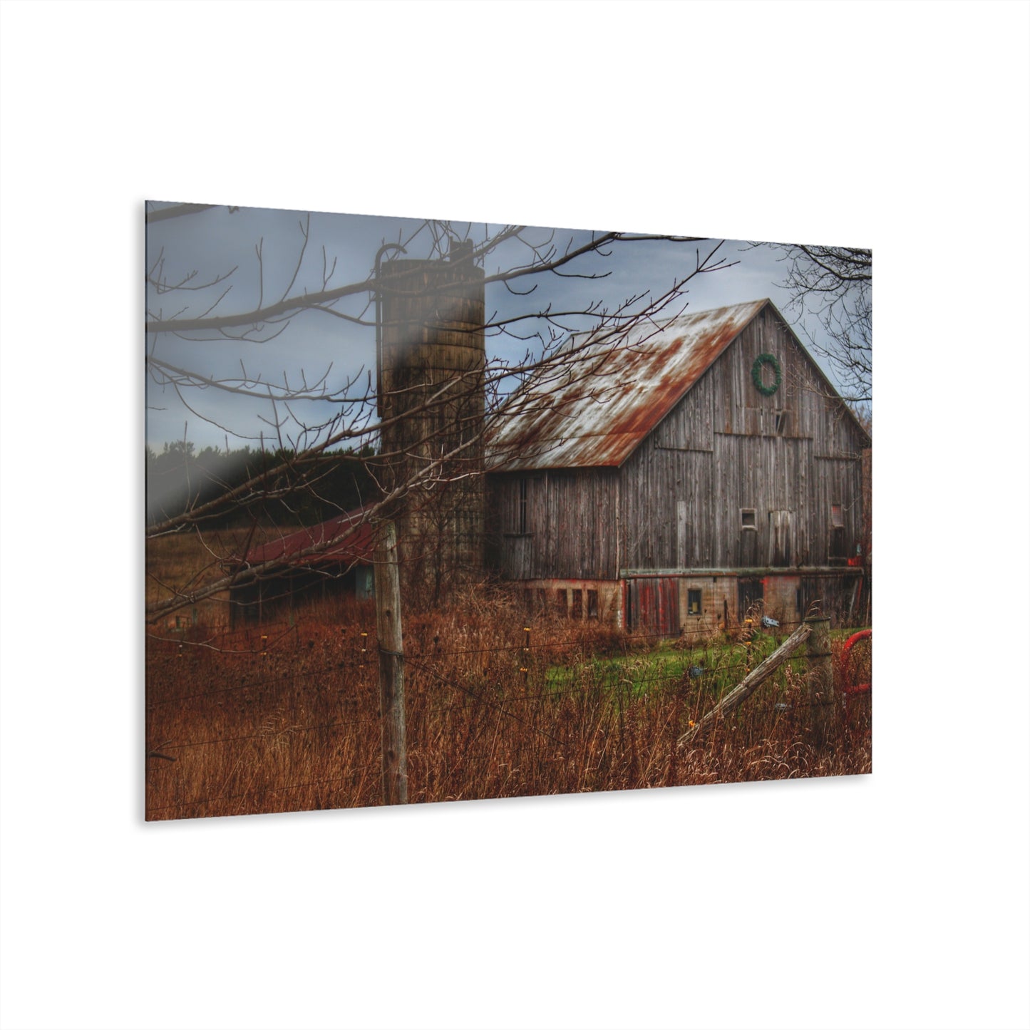 U R There Photography Churchill Christmas Barn II Rustic Farmhouse Acrylic Wall Print