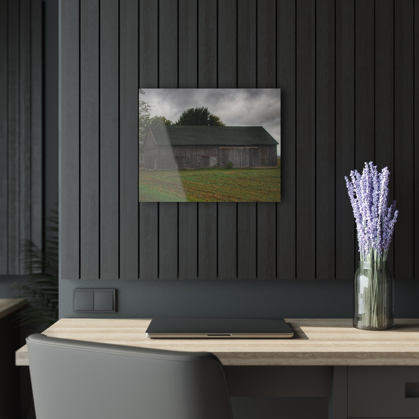 U R There Photography Weaver Road Grey Rustic Farmhouse Acrylic Wall Print
