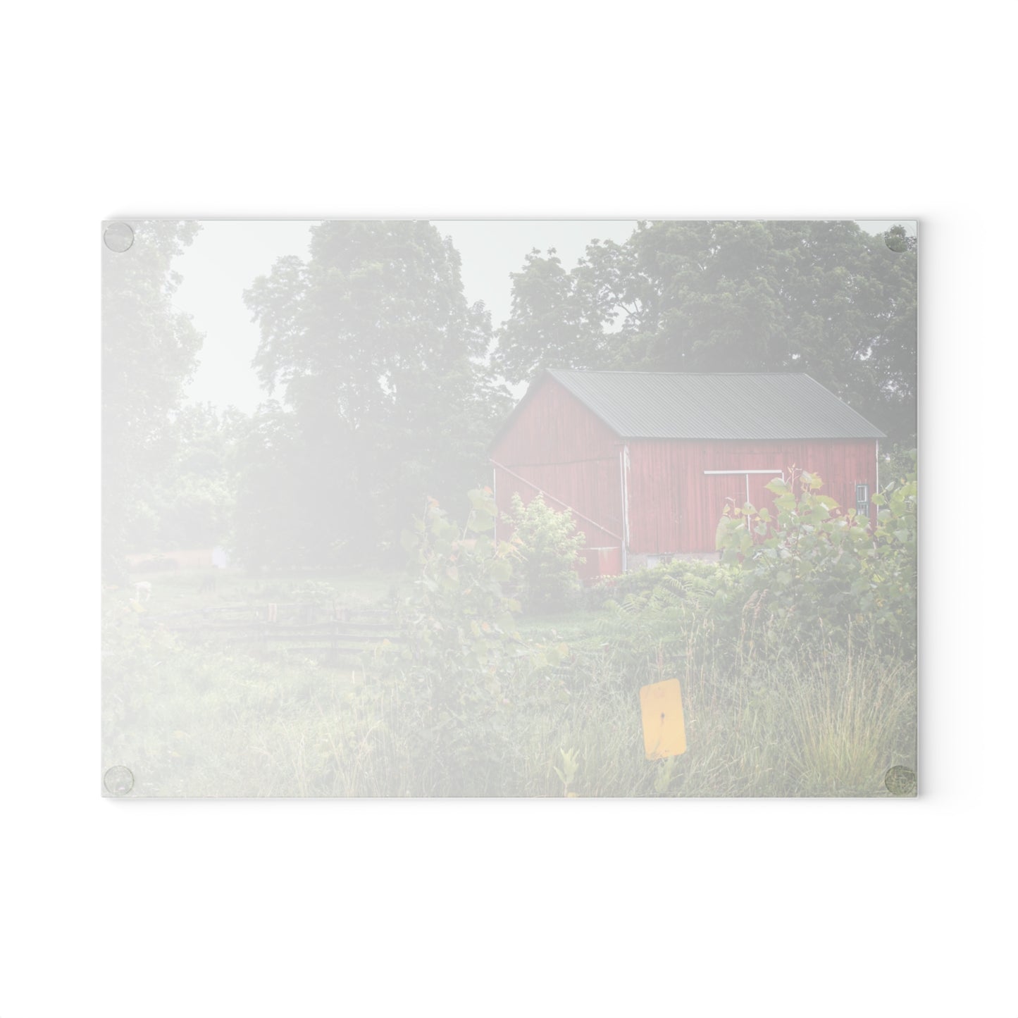 U R There Photography Clifford Road Alpaca Barn Rustic Farmhouse Tempered-Glass Cutting Board