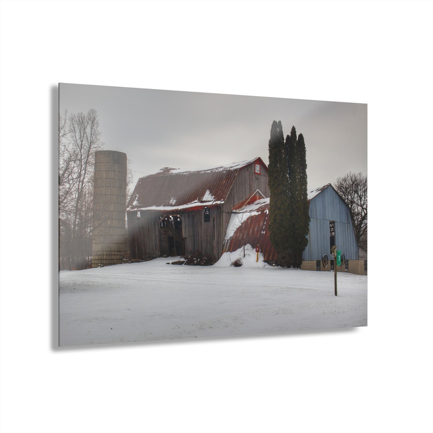 U R There Photography Unionville Grey Rustic Farmhouse Acrylic Wall Print