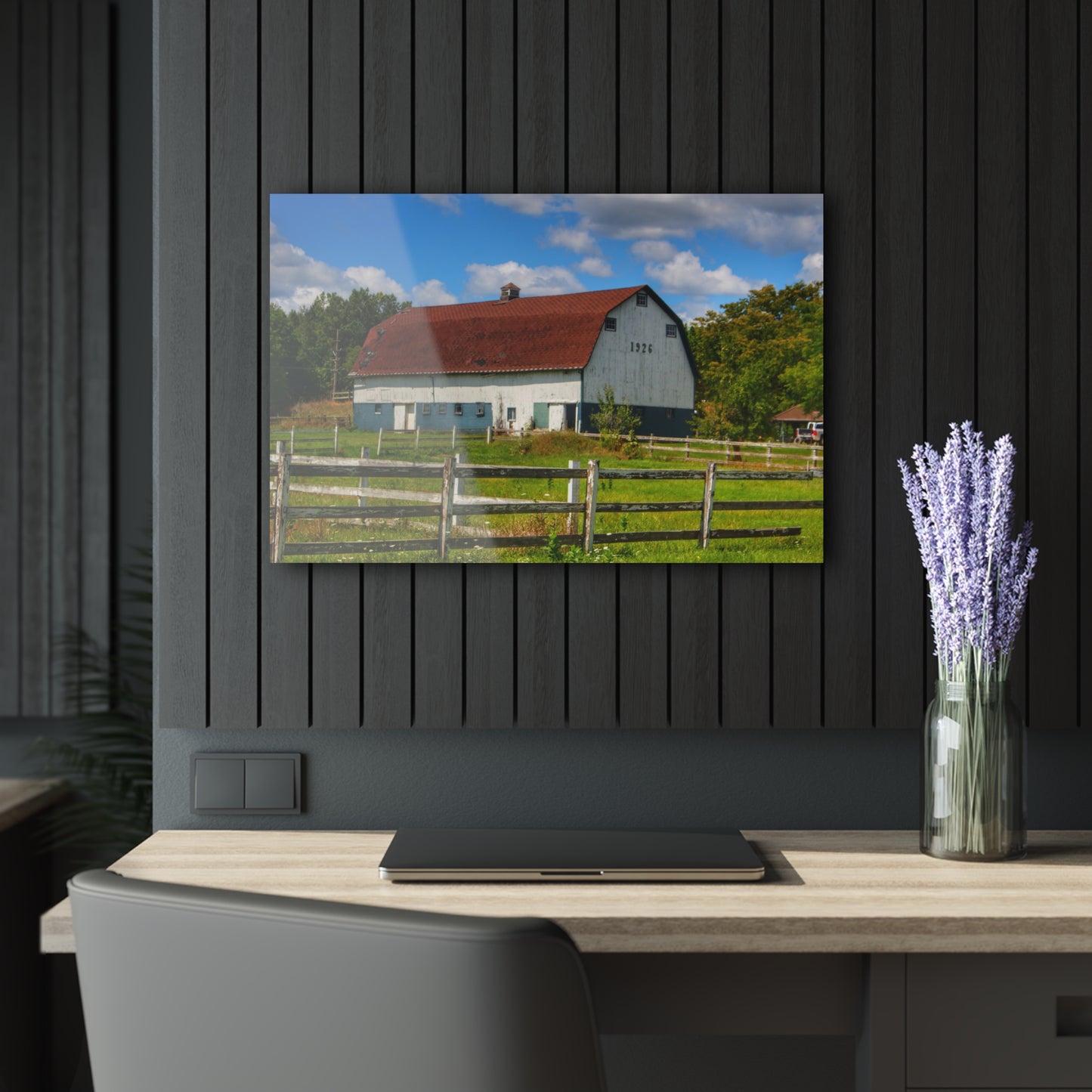 U R There Photography Beyond the Fence on Clark Road Rustic Farmhouse Acrylic Wall Print