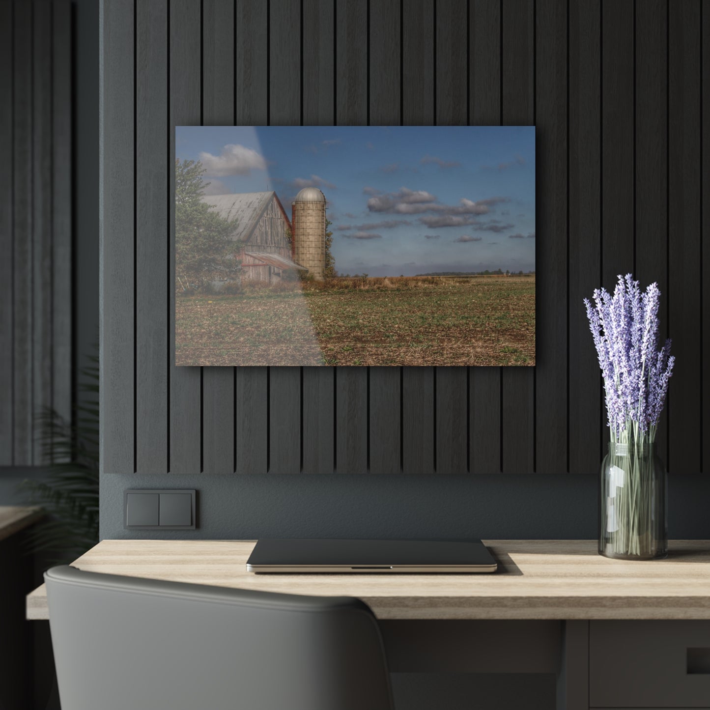 U R There Photography Sheridan Line Road Grey II Rustic Farmhouse Acrylic Wall Print
