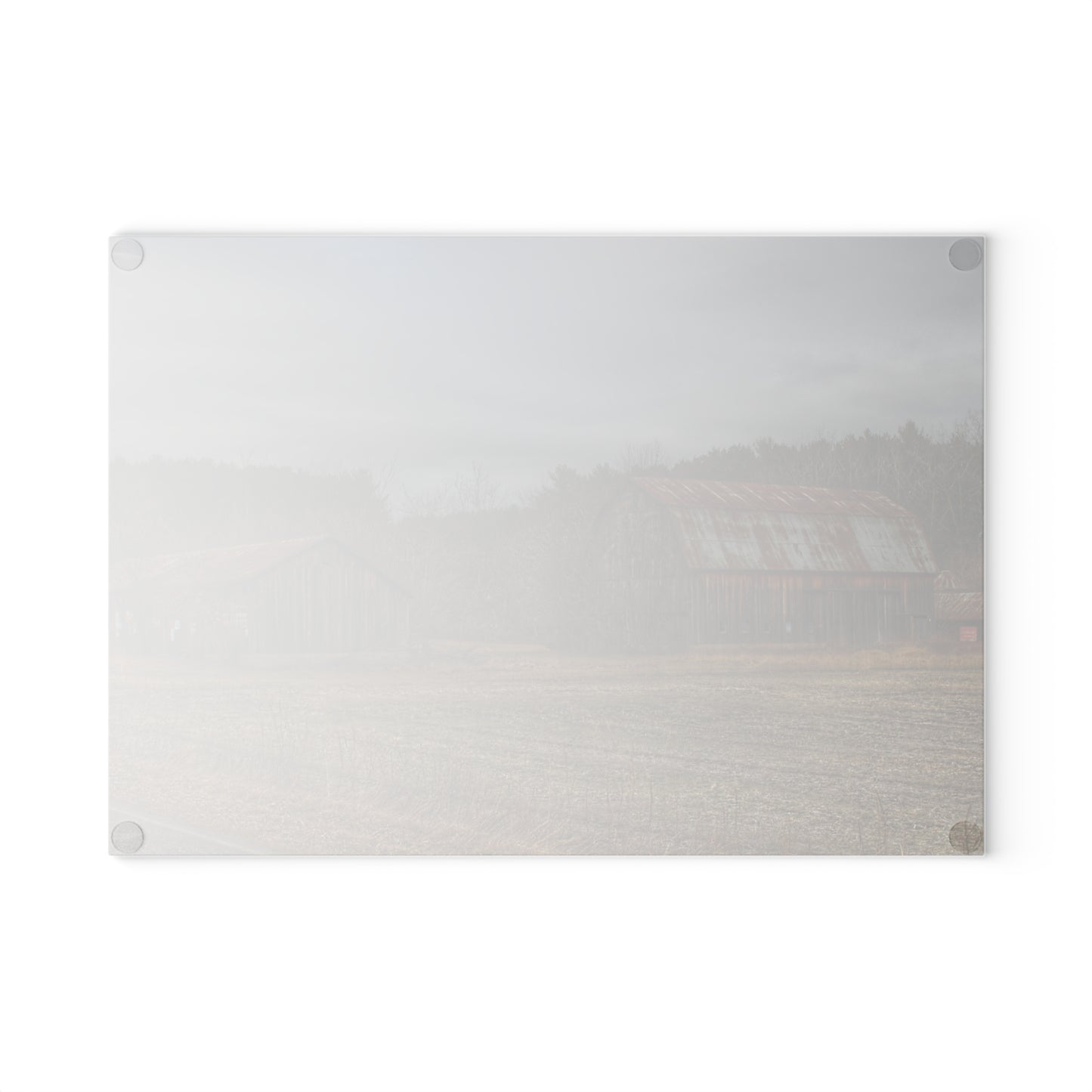U R There Photography Barns of Arbela III Rustic Farmhouse Tempered-Glass Cutting Board