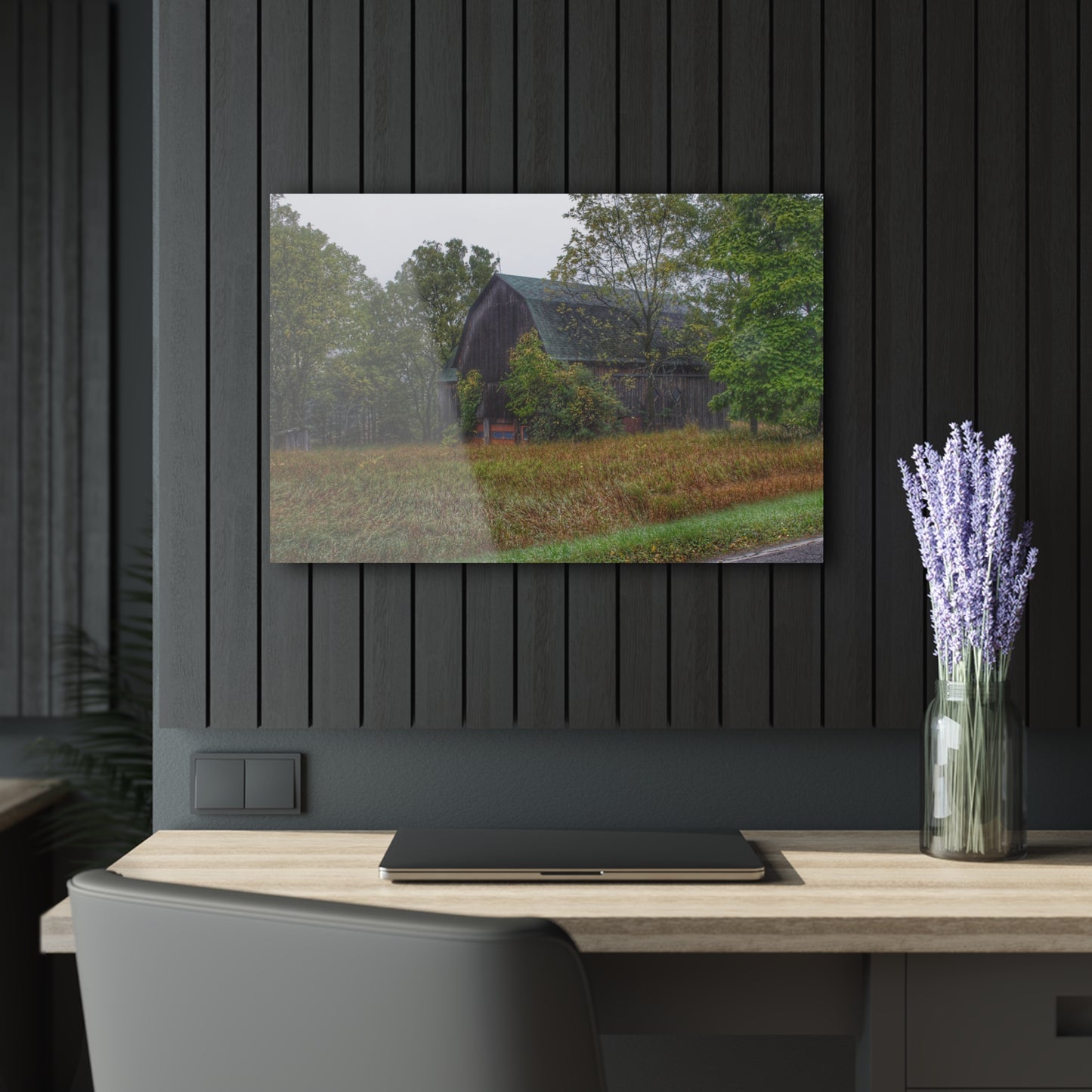 U R There Photography Metamora Road Grey Rustic Farmhouse Acrylic Wall Print