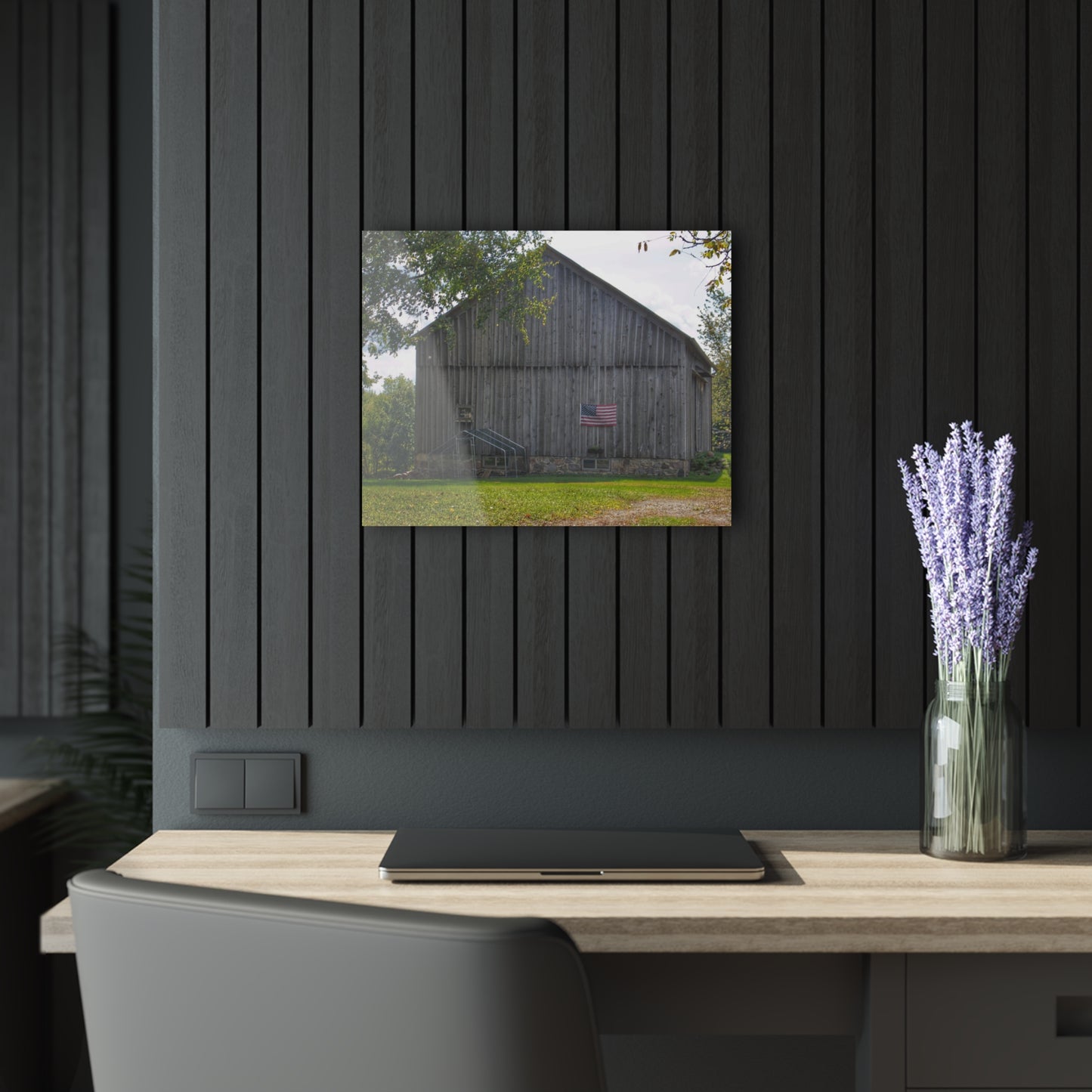 U R There Photography Sutton Road Patriot Grey II Rustic Farmhouse Acrylic Wall Print