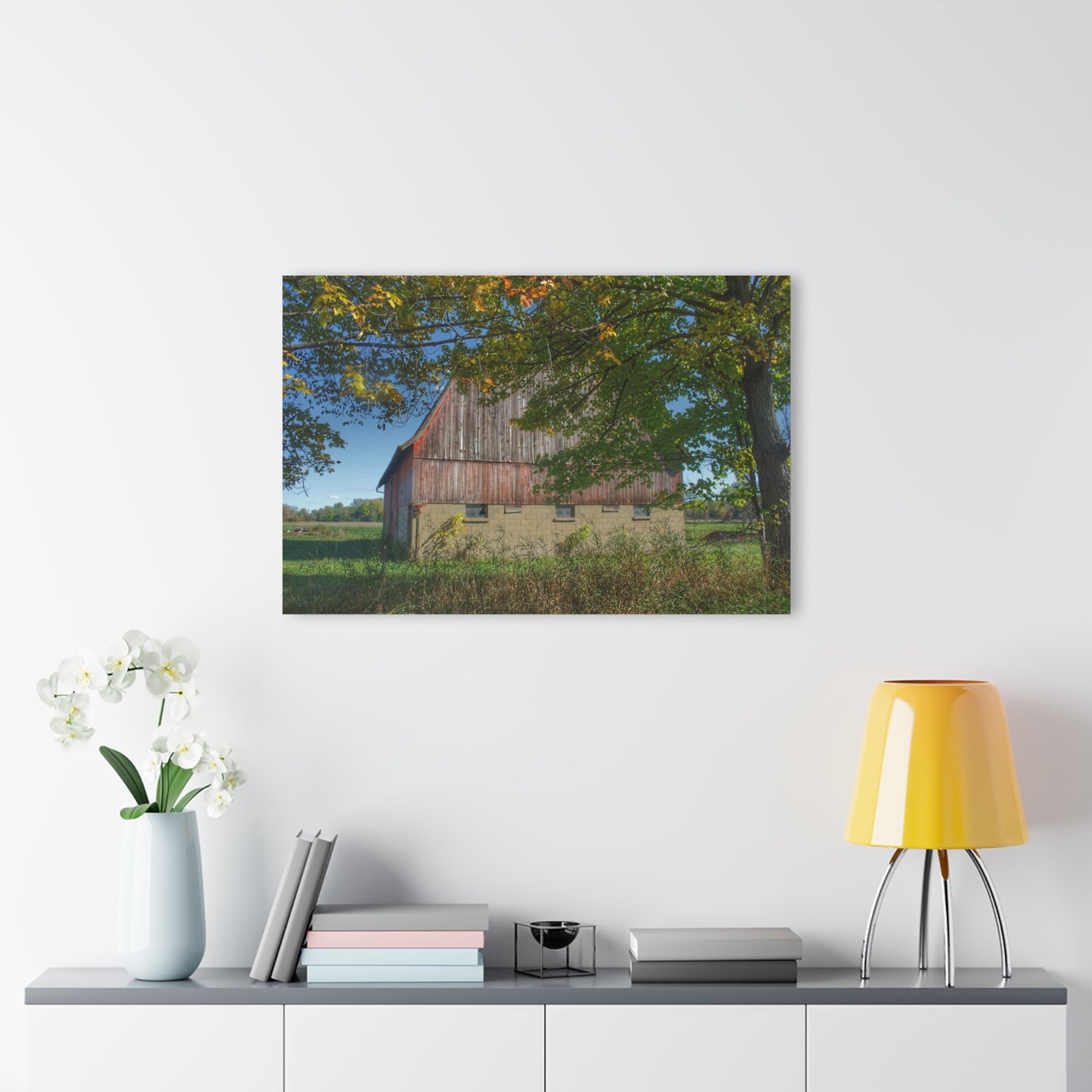 U R There Photography Byington Road Red I Rustic Farmhouse Acrylic Wall Print