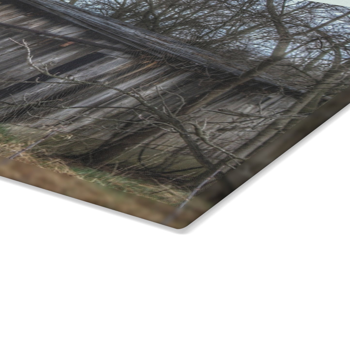 U R There Photography Rural Decay in Early Spring Rustic Farmhouse Tempered-Glass Cutting Board