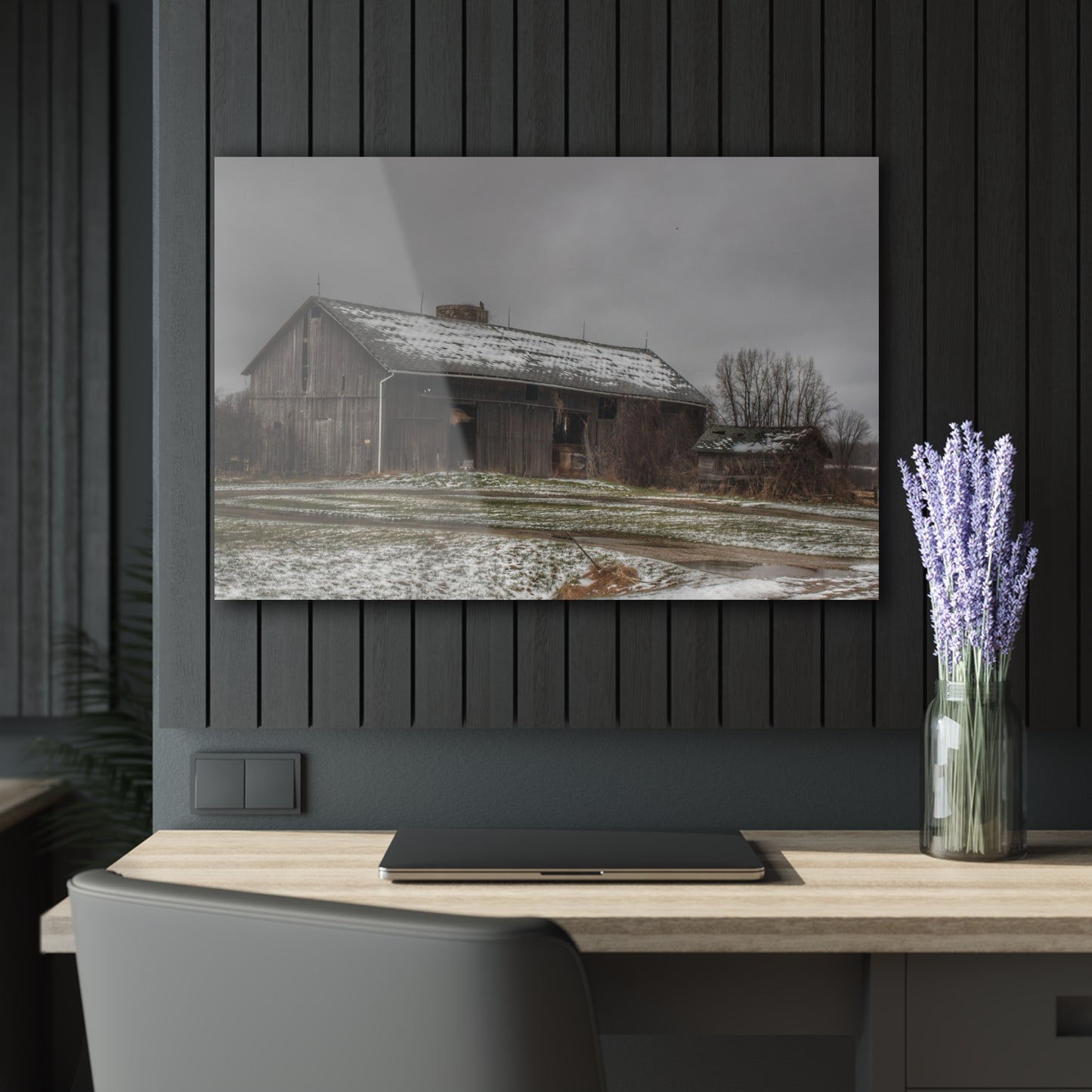 U R There Photography Wilder Road Grey in Spring Rustic Farmhouse Acrylic Wall Print