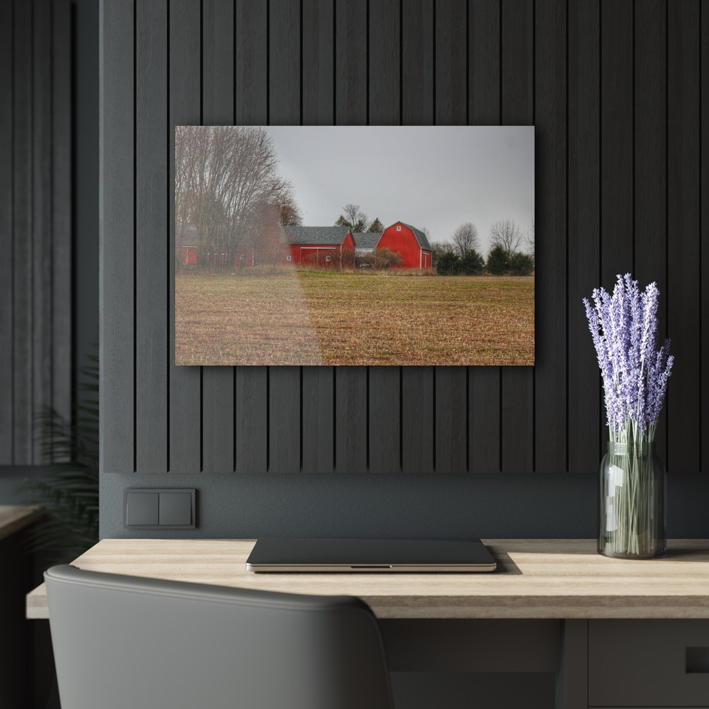 U R There Photography Kidder Road Reds Rustic Farmhouse Acrylic Wall Print