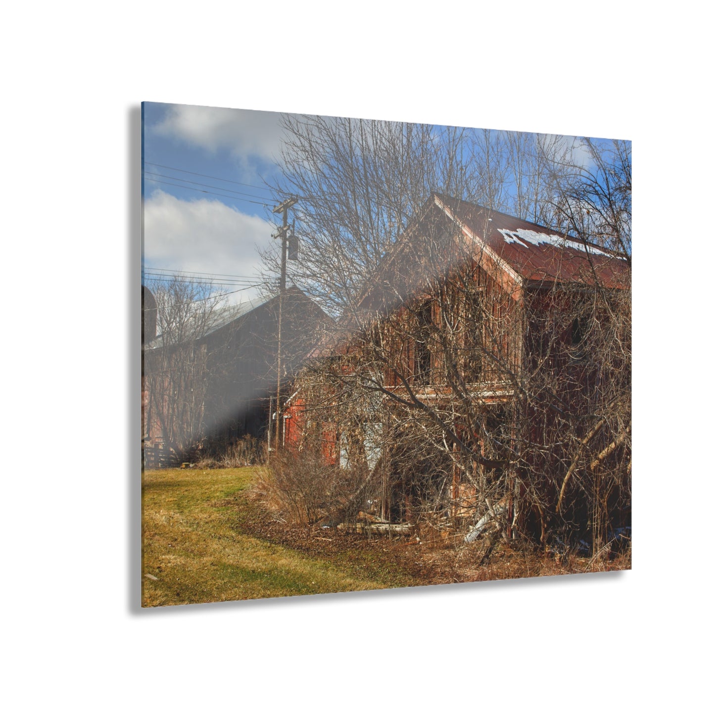 U R There Photography Buried Burnside Greys II Rustic Farmhouse Acrylic Wall Print
