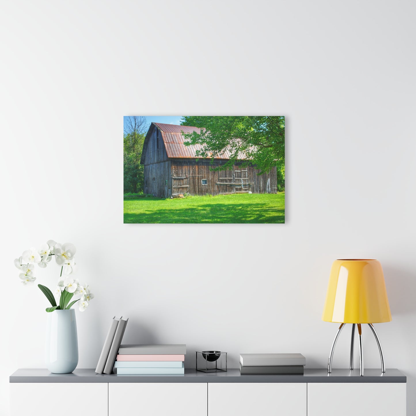 U R There Photography Sergent Road Grey Rustic Farmhouse Acrylic Wall Print