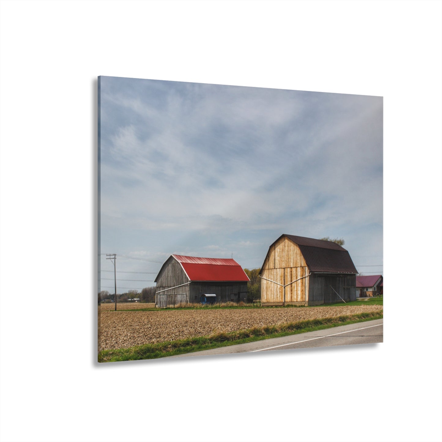 U R There Photography Unionville Center Street Greys Rustic Farmhouse Acrylic Wall Print