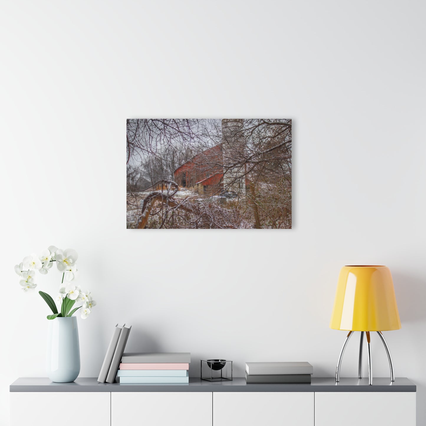 U R There Photography Sandhill Road Hidden Red I Rustic Farmhouse Acrylic Wall Print