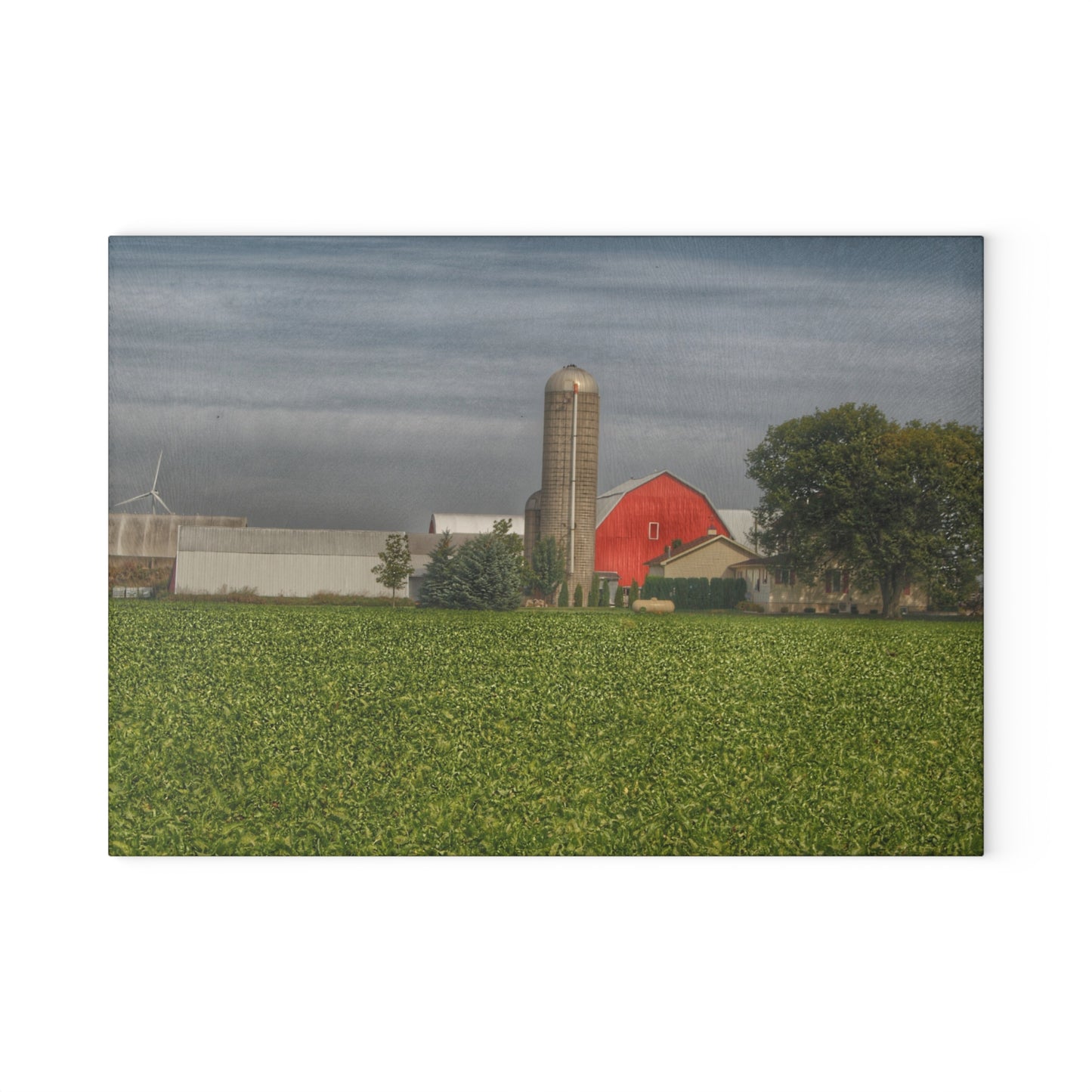 U R There Photography Richardson Road Farm Rustic Farmhouse Tempered-Glass Cutting Board