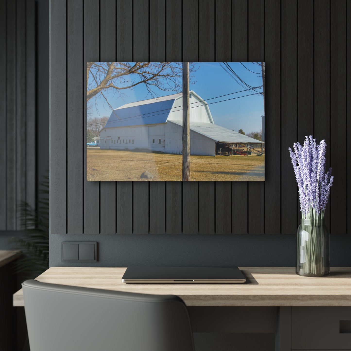 U R There Photography Wolcott White Rustic Farmhouse Acrylic Wall Print