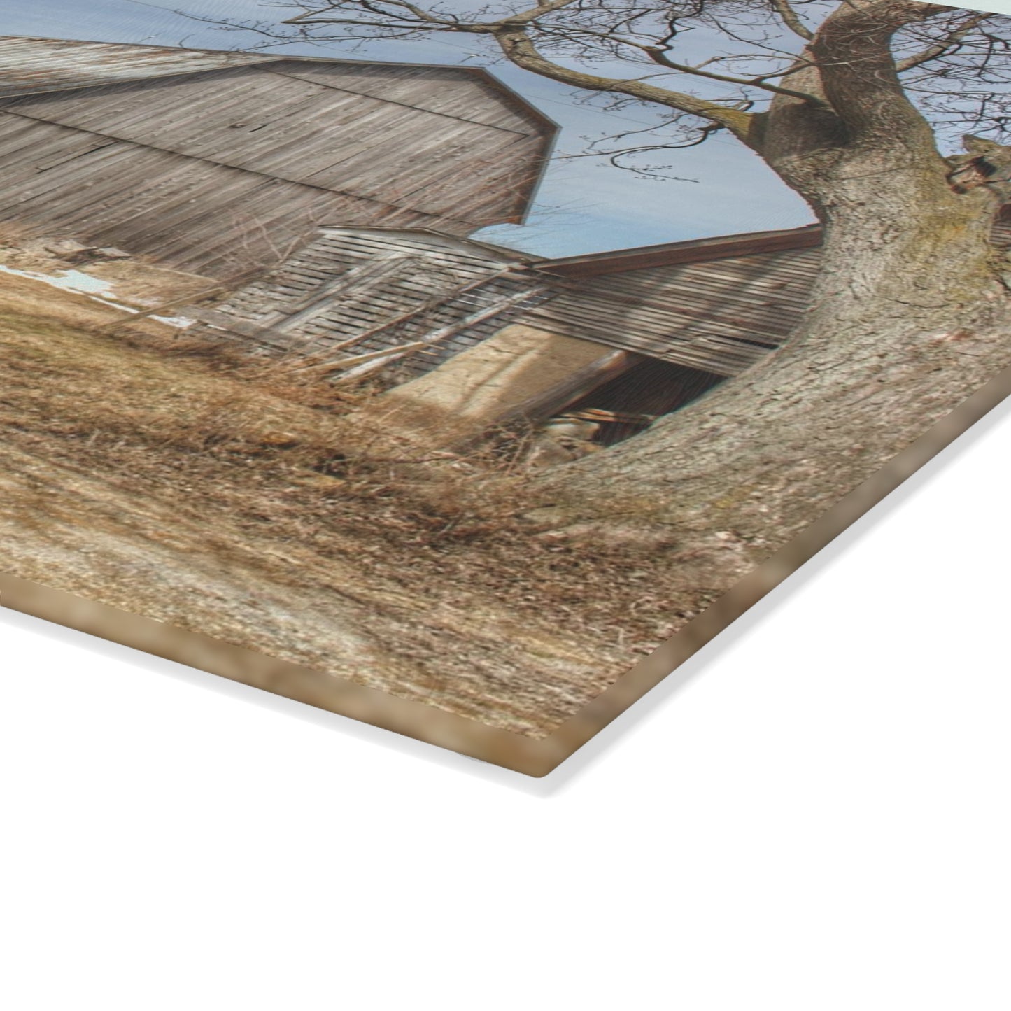 U R There Photography Church Road Greys Rustic Farmhouse Tempered-Glass Cutting Board