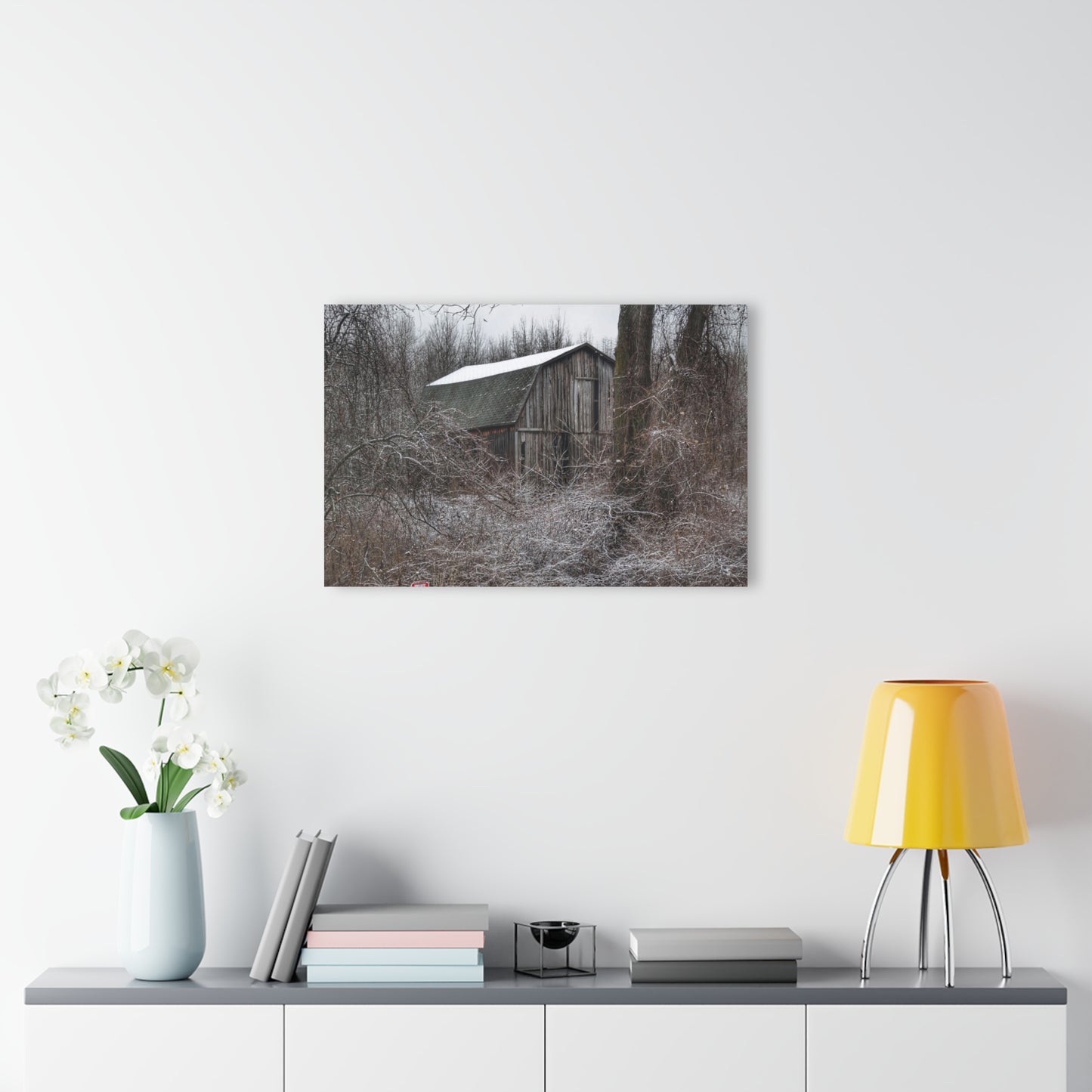 U R There Photography Saginaw Road Grey Rustic Farmhouse Acrylic Wall Print