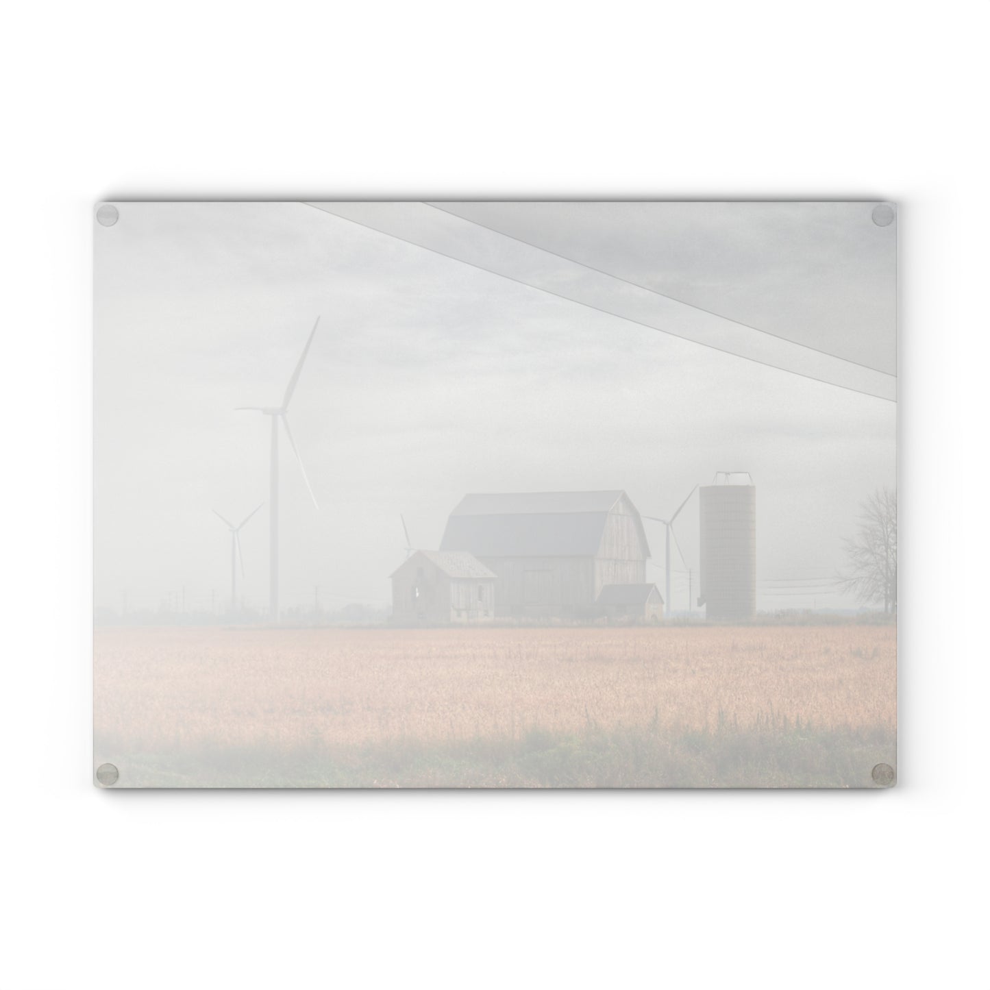 U R There Photography Pinabog Greys Rustic Farmhouse Tempered-Glass Cutting Board