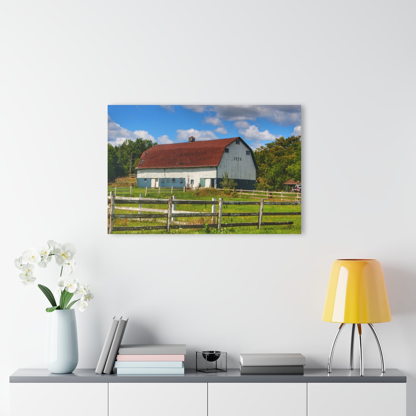 U R There Photography Beyond the Fence on Clark Road Rustic Farmhouse Acrylic Wall Print