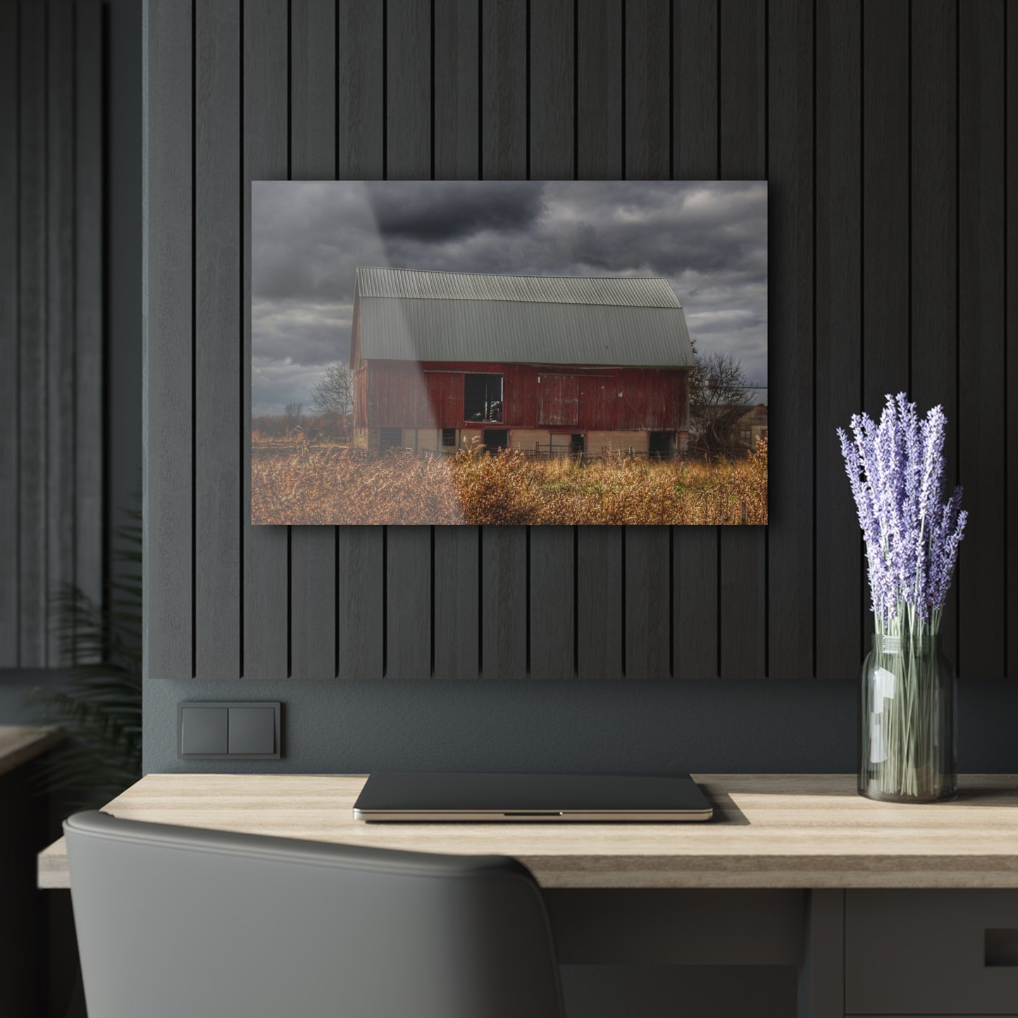 U R There Photography Booth Road Cow Barn I Rustic Farmhouse Acrylic Wall Print