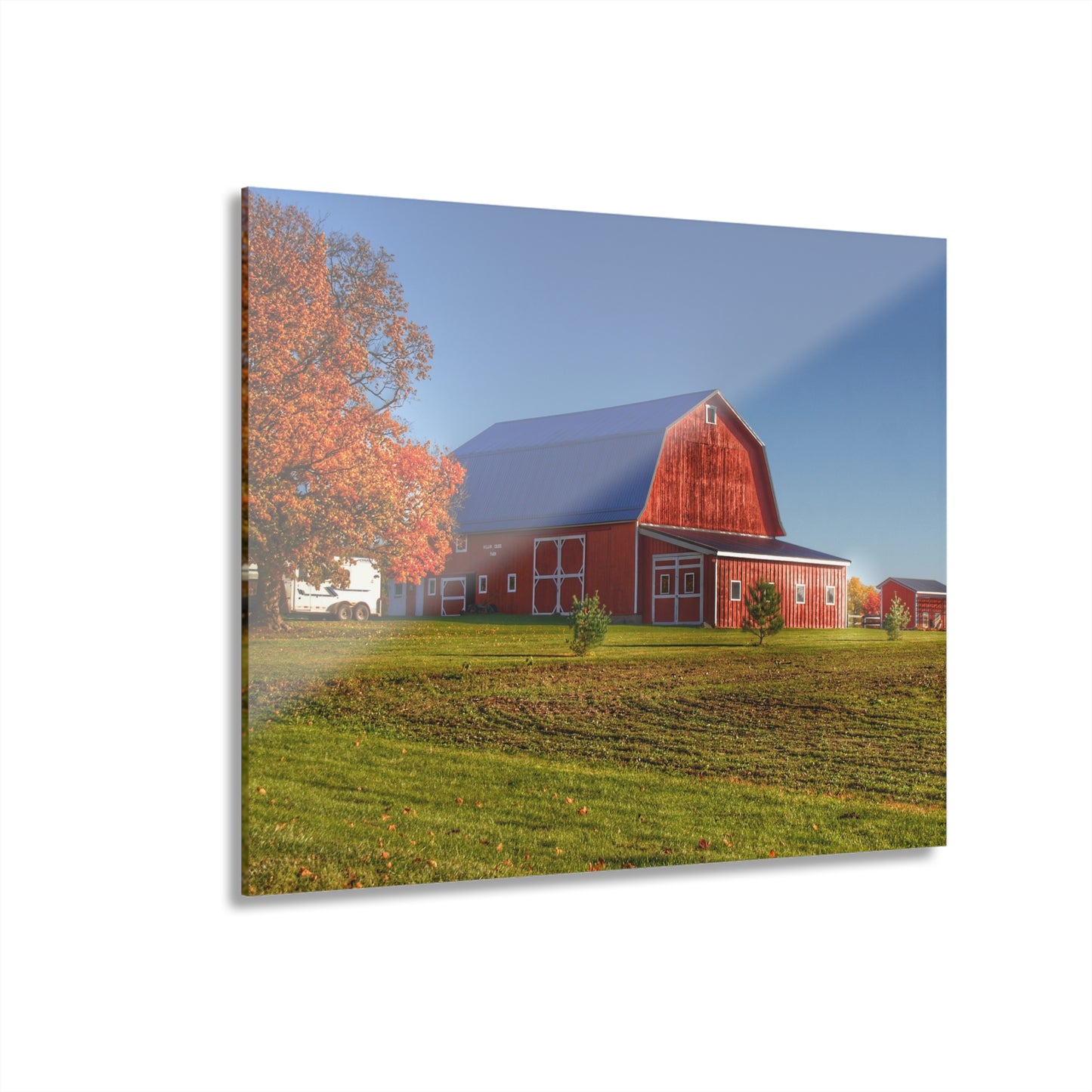 U R There Photography Shoemaker Road Red Rustic Farmhouse Acrylic Wall Print