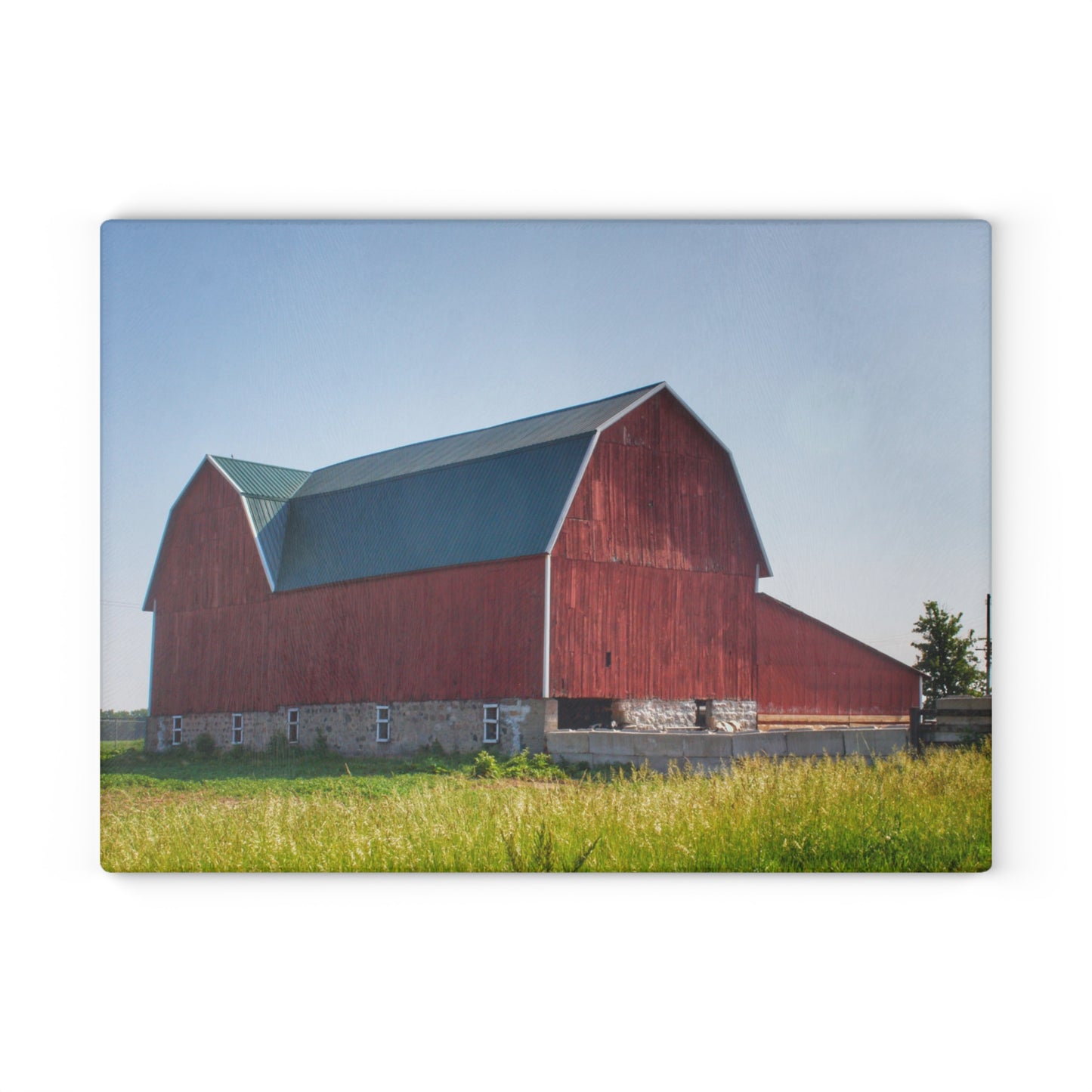 U R There Photography Burnside Red Rustic Farmhouse Tempered-Glass Cutting Board
