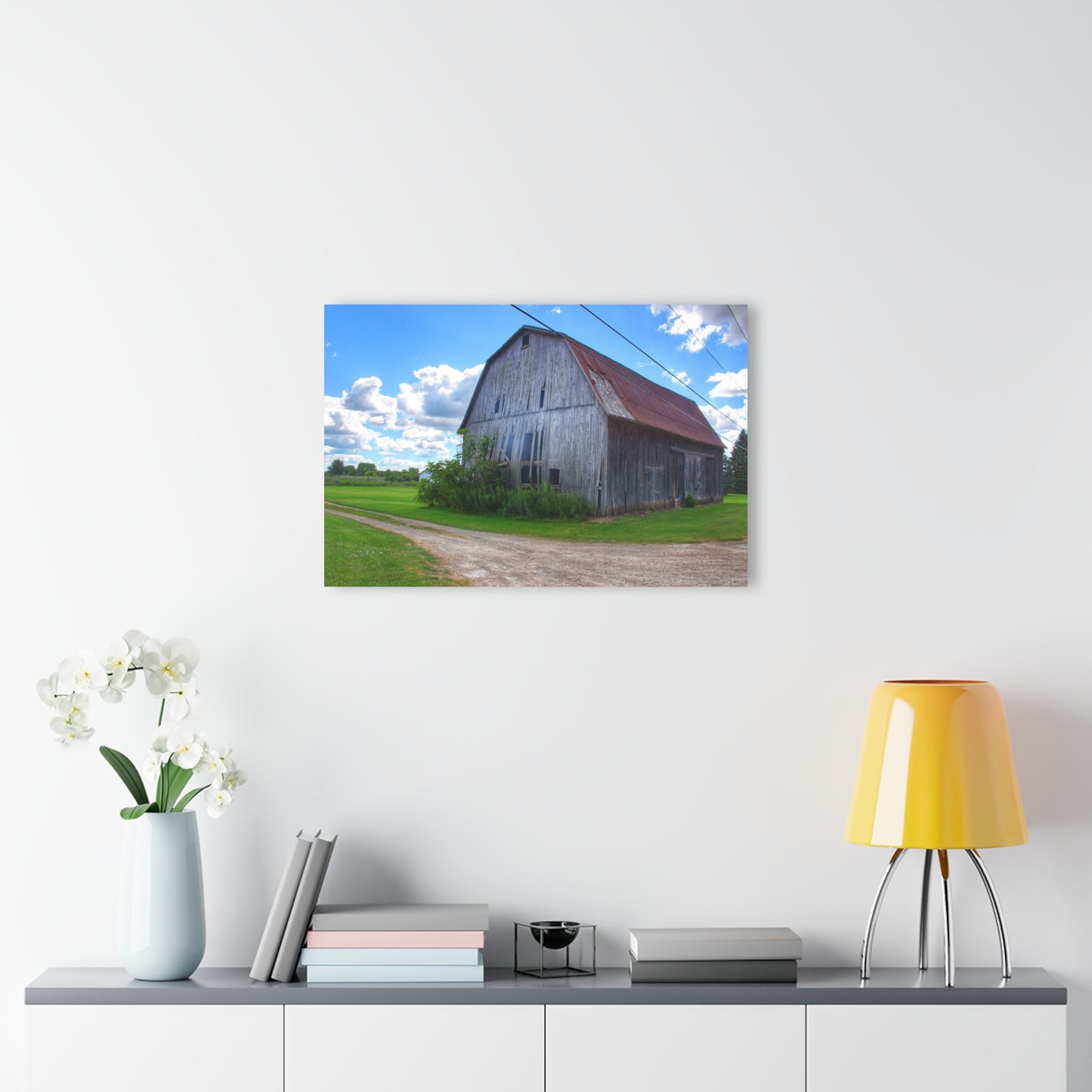 U R There Photography Schoenherr Road Grey I Rustic Farmhouse Acrylic Wall Print